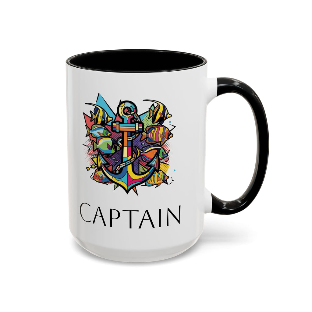 Sailors Pop Art Anchor Captain Mug, Nautical Coffee Cup, Sea Lover Gift, Ship Captain Tea Mug, Coastal Decor Kitchen Accessories