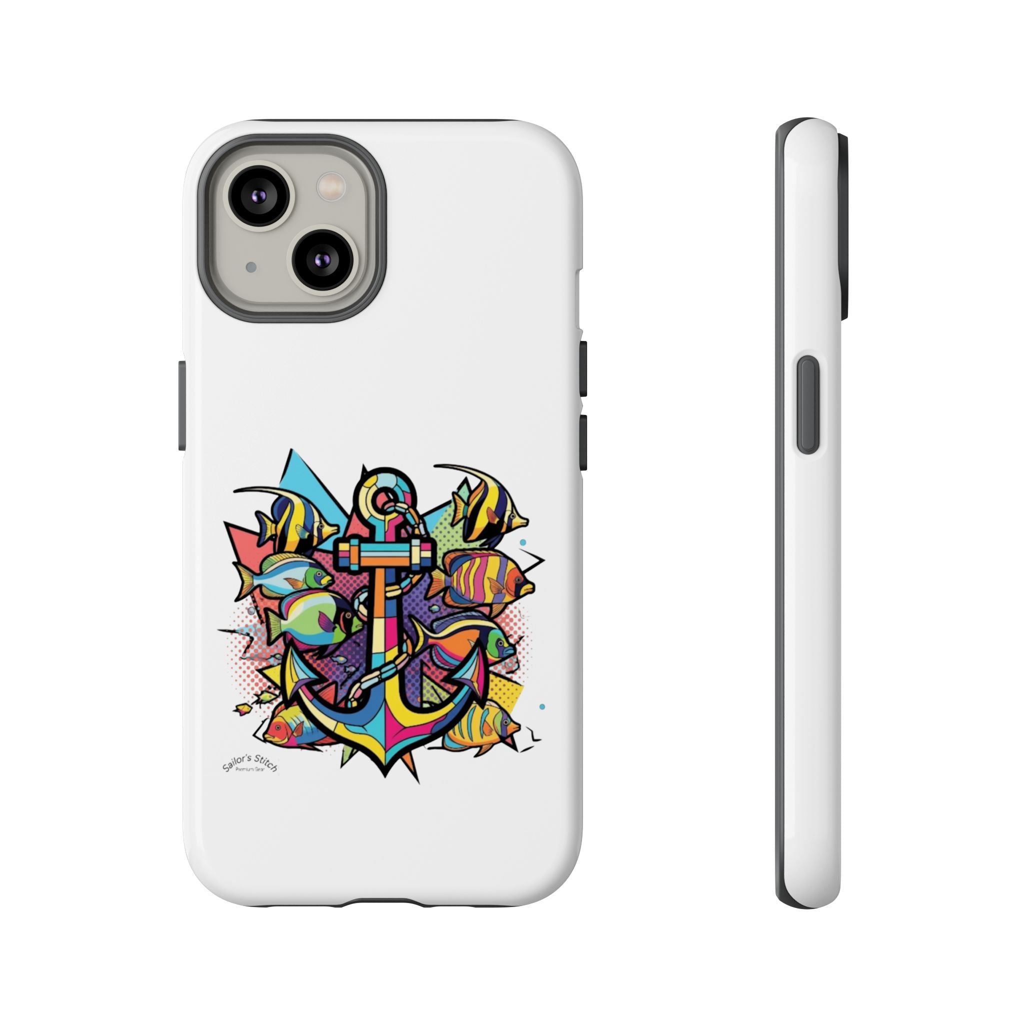 Pop Art Anchor Sailors Stitch Tough Phone Case - customisable crew name