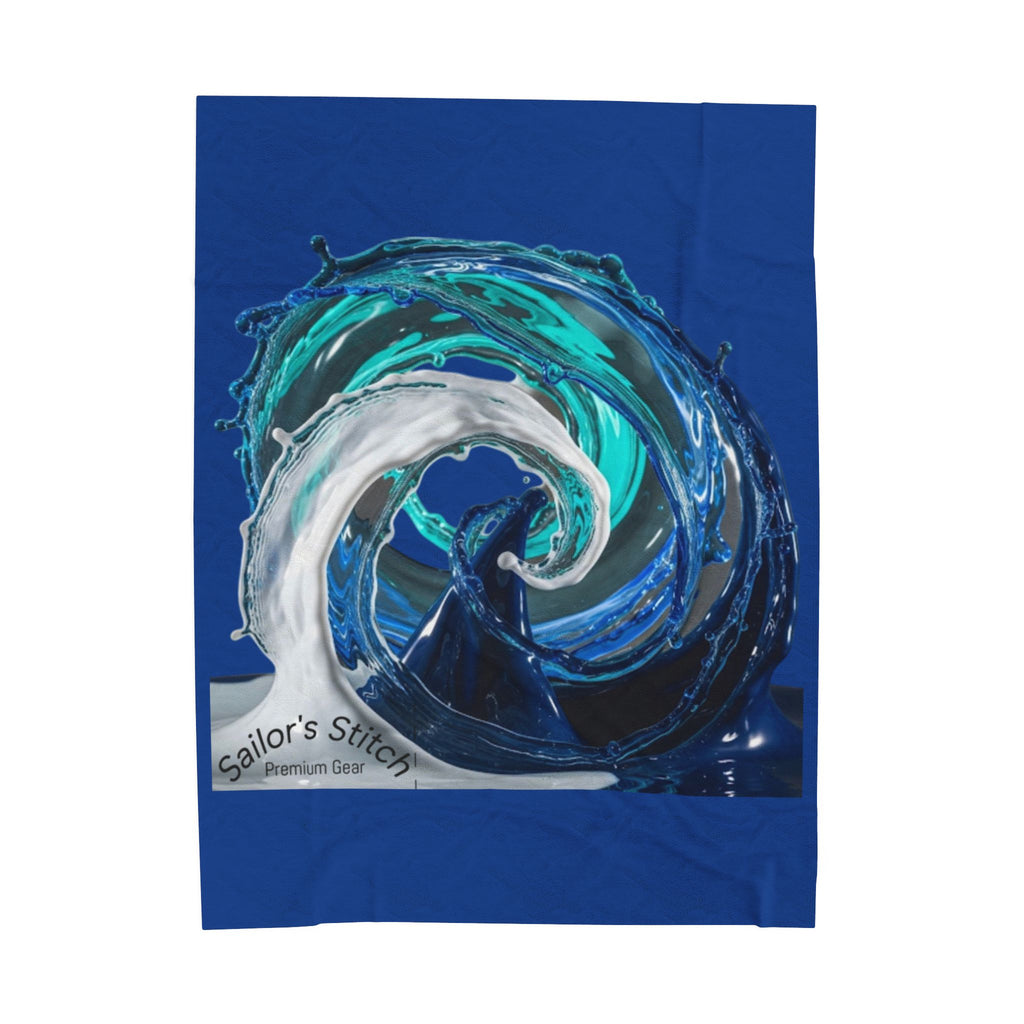 Wave Art Velveteen Plush Blanket | Cozy Home Decor, Nautical Gift, Beach Blanket, Warm Throw, Relaxation Essential, Saloon & Cabin accessories