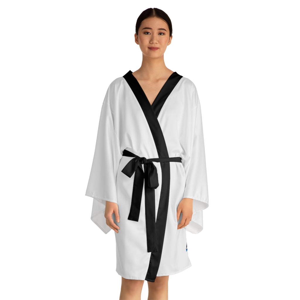 Ocean Wave Long Sleeve Kimono Robe, Beach Cover-Up, Spa Day Robe, Unique Gift for Her, Summer Kimono, Relaxation apparel
