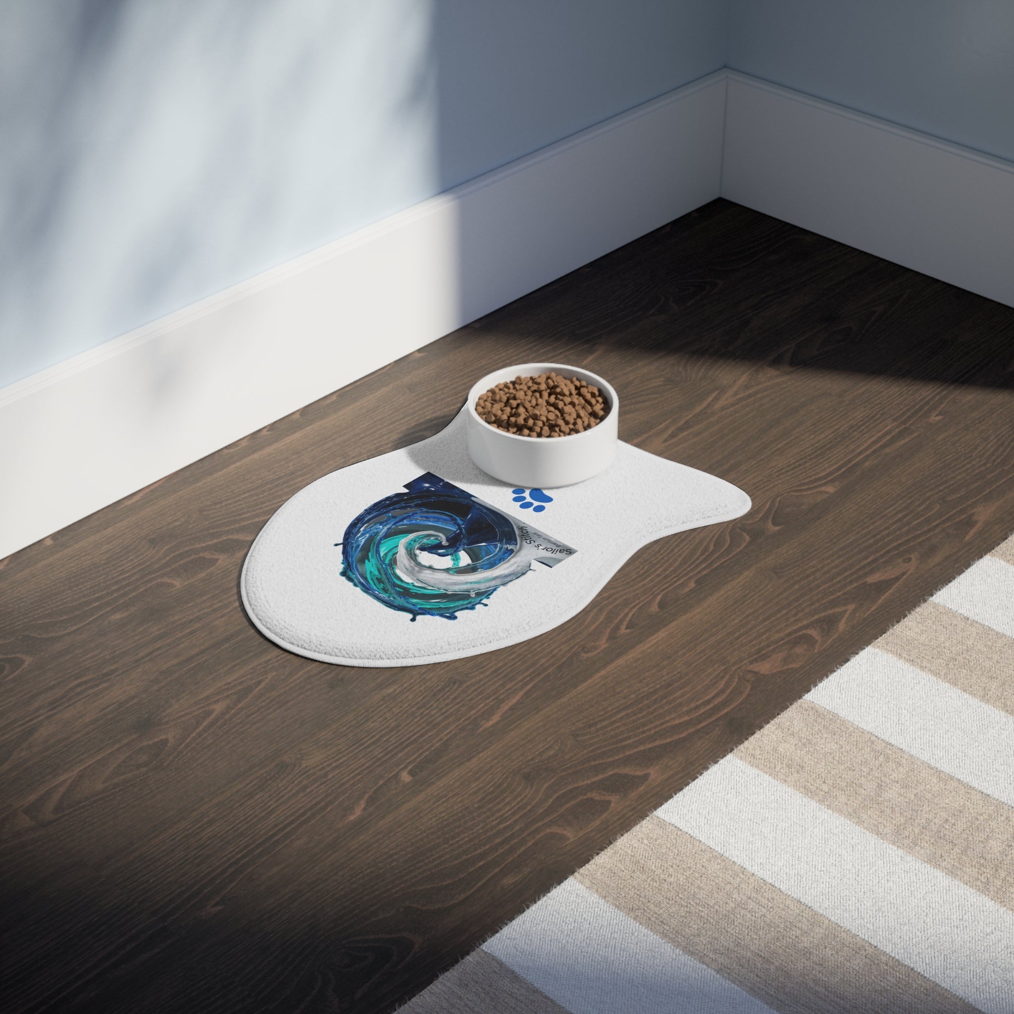 Sailor Dog Feeding Mat, Cute Pet accessories Dish Mat, Cat Food Mat, Non-Slip Dog Bowl Mat, Animal Lover Gift, Puppy Placemat