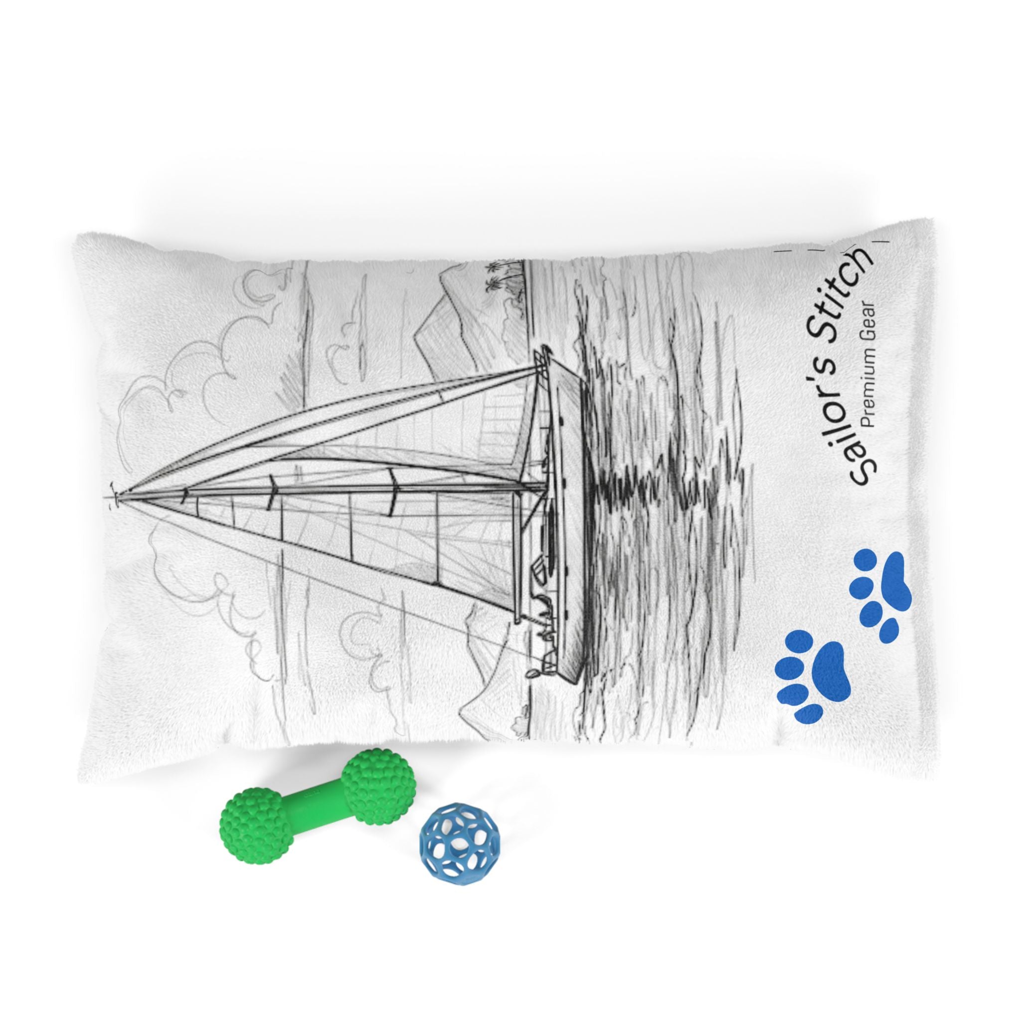 Sailing Pet Bed Nautical Dog Cat Pillow, Customisable option, Pet Furniture for Home, Marine Lovers, Gift for Animal Lovers, Pet Accessories