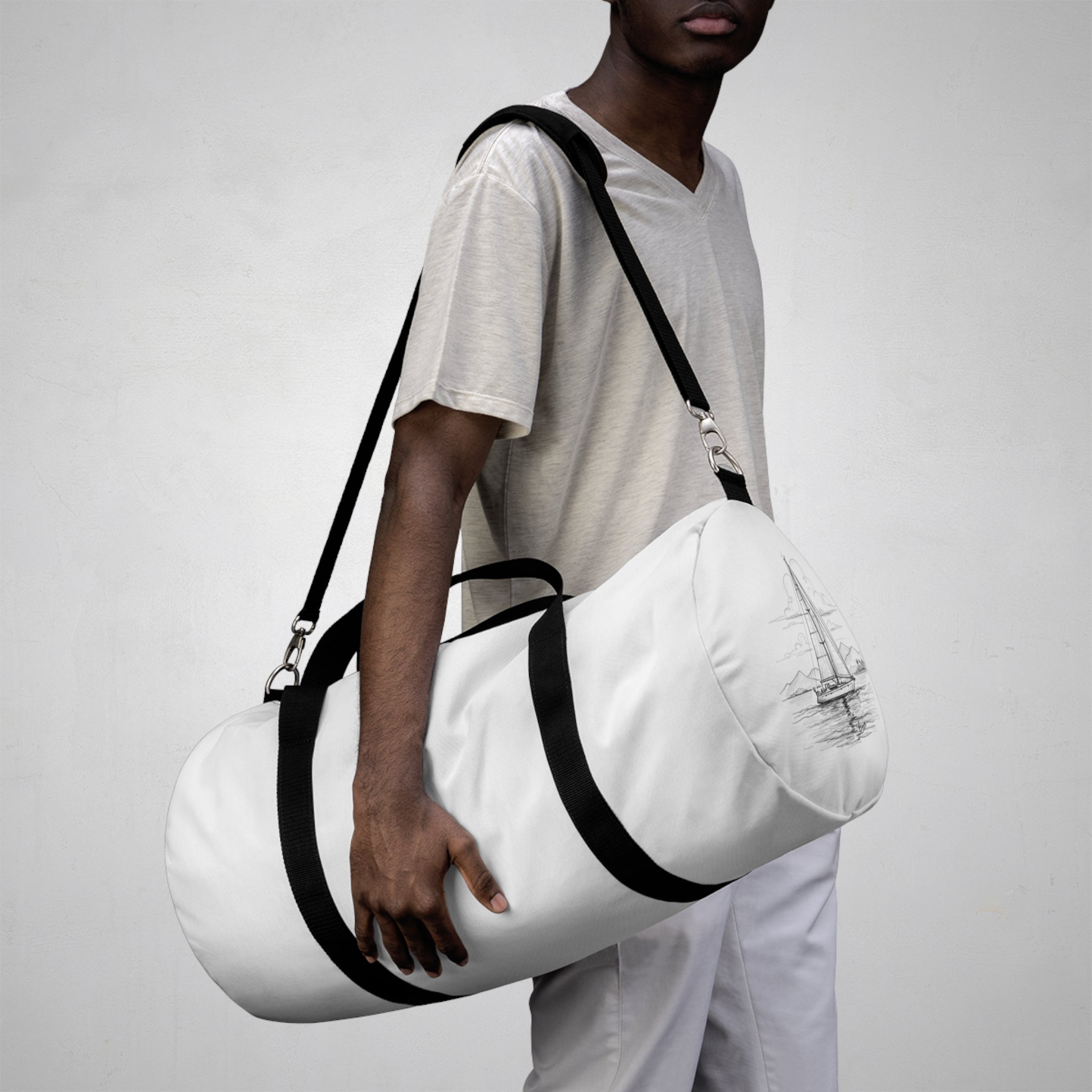 Boat Safe Duffel bag White Yacht Safe  Duffel Bag - Nautical Travel Carry Custom Name option, Gym Weekend Accessories, Overnight Luggage, Sports Gear Holdall, Vacation Duffle,