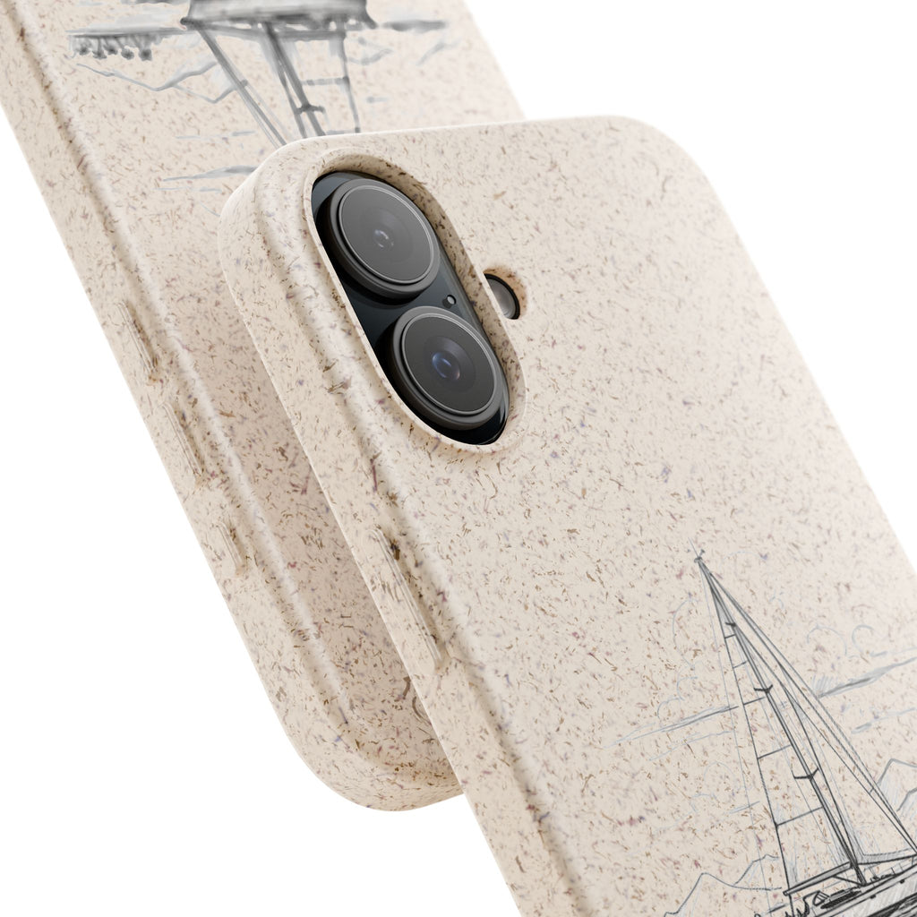 Eco-Friendly Sailboat Phone Case | Biodegradable Case, Ocean Lover Gift, Sustainable Accessories, Nature-Inspired Phone Cover