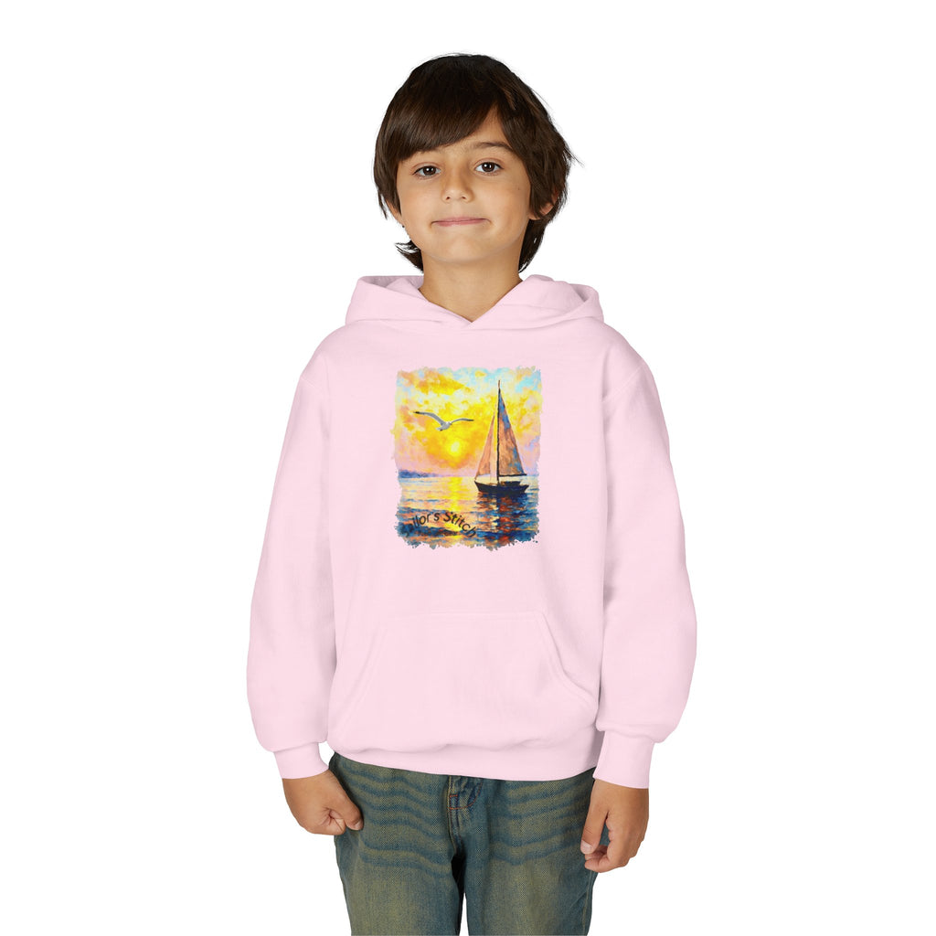 Youth Sailing Yacht, Double-sided print Sailing Heavy Blend Hoodie - Nautical Sweatshirt for Ocean Lovers, Sailors, Sea Enthusiasts - Boat Adventure Jumper, Maritime Pullover, Kids nautical apparel