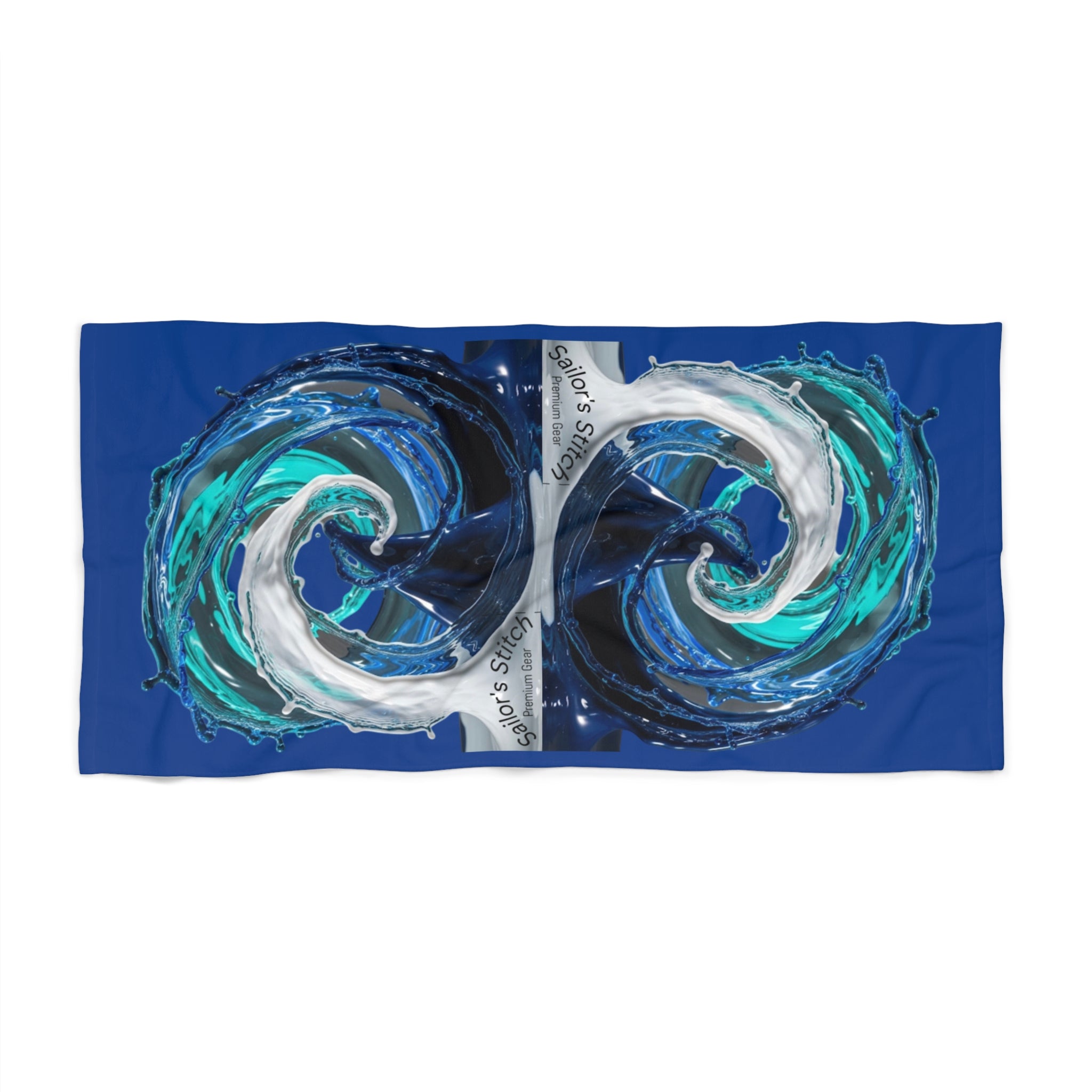 Yachtie’s Wave Design Vibrant Beach Towel by Sailor’s Stitch, Perfect for Sailing, Custom name option, Poolside Party Accessories, Beach Trips, and Gift Ideas