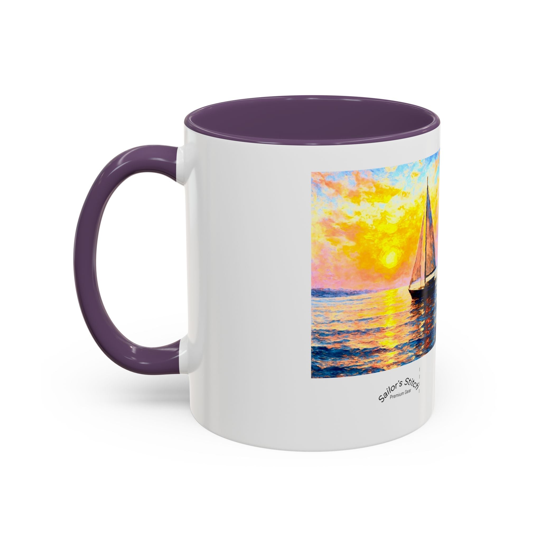 Sailing Sunset Coffee Mug, Nautical Tea Cup, Ocean Lover Gift, Boat Captain Kitchen Decor, Sailboat Ceramic Mug, Nautical Gift, Galley accessories