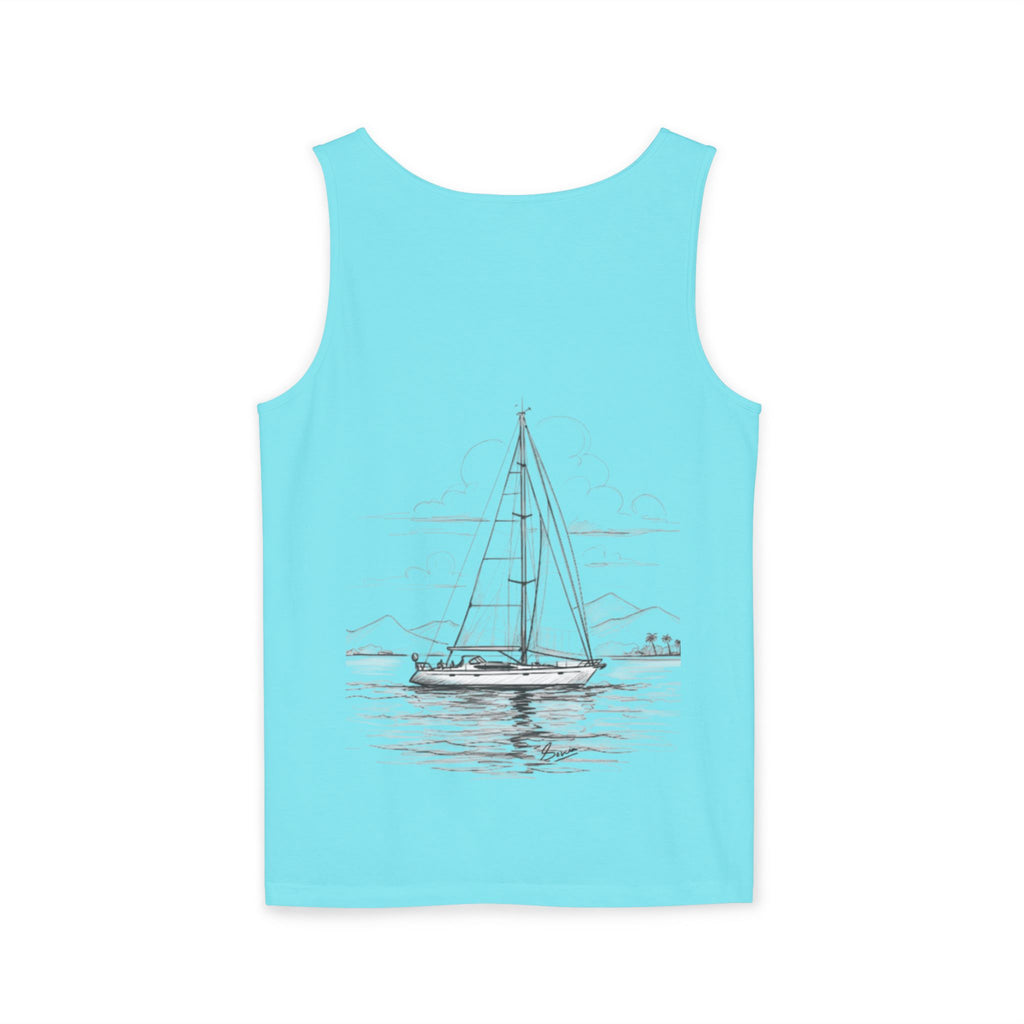 Pop Art Sailors Tank Top, Nautical Sleeveless Shirt, Custom Crew Wear, Ocean Lover Muscle Tee, Summer Beach Apparel, Boat Captain Gift