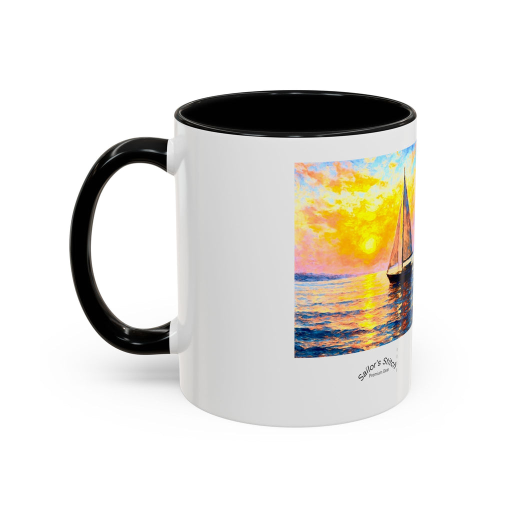 Sailing Sunset Coffee Mug, Nautical Tea Cup, Ocean Lover Gift, Boat Captain Kitchen Decor, Sailboat Ceramic Mug, Nautical Gift, Galley accessories
