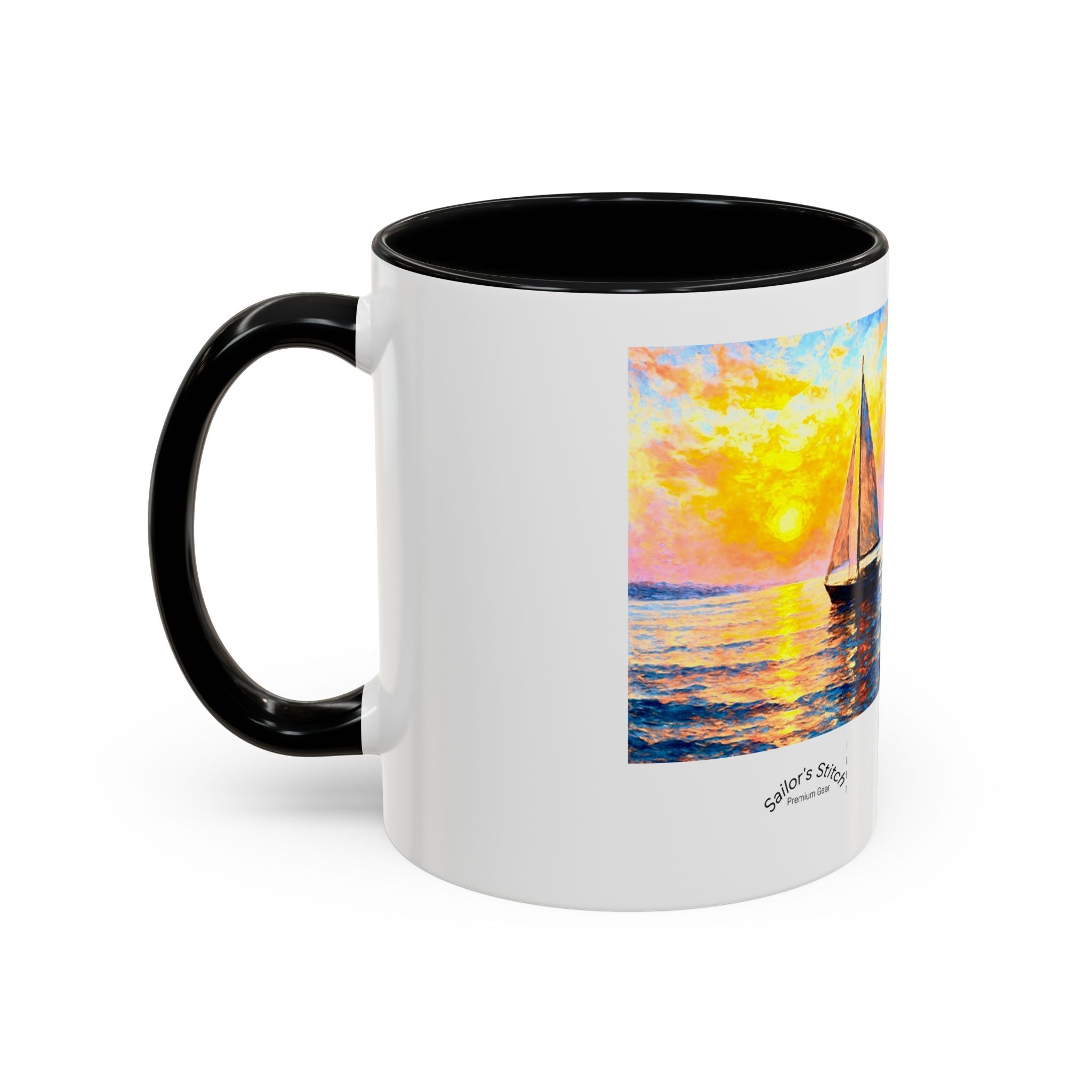 Sailing Sunset Coffee Mug, Nautical Tea Cup, Ocean Lover Gift, Boat Captain Kitchen Decor, Sailboat Ceramic Mug, Nautical Gift, Galley accessories
