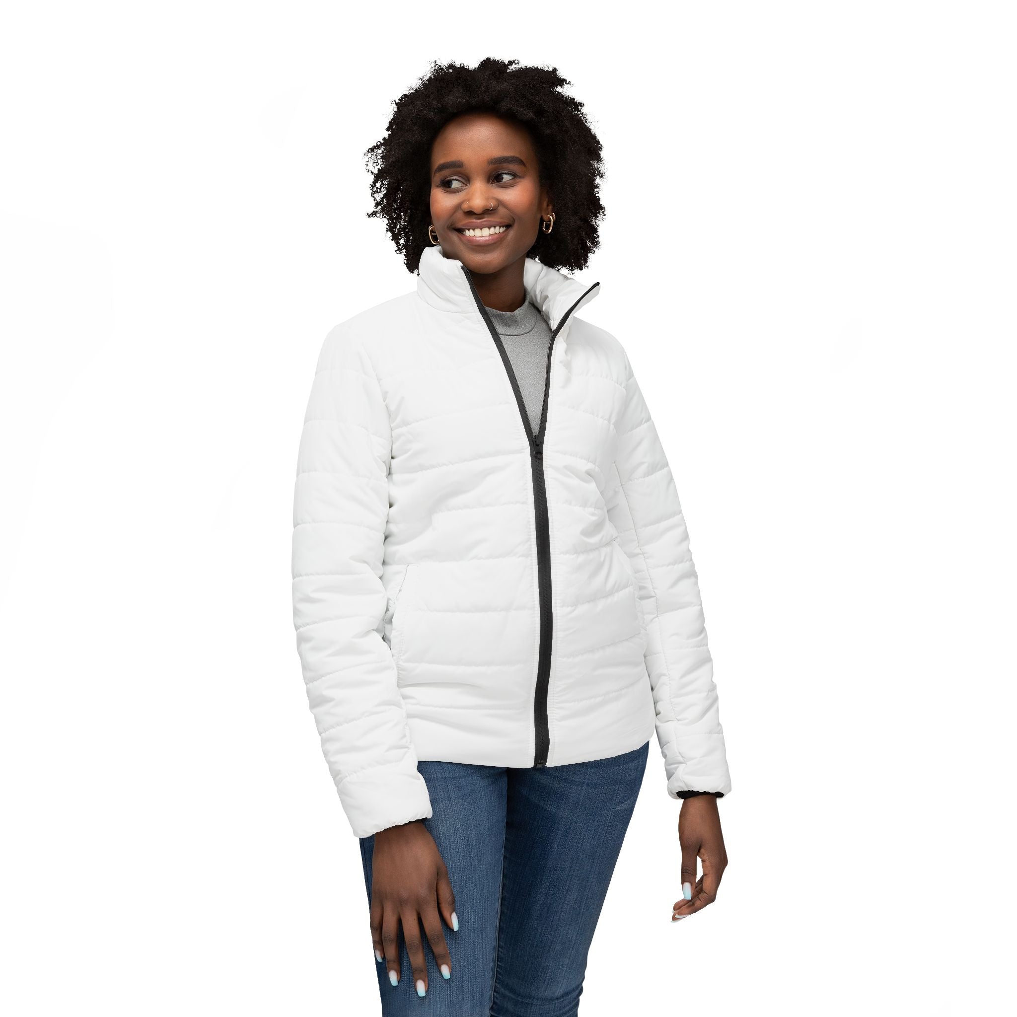 Sailboat Sketch Women’s Puffer Jacket – Nautical Apparel- Lightweight Quilted Coat.  Outerwear