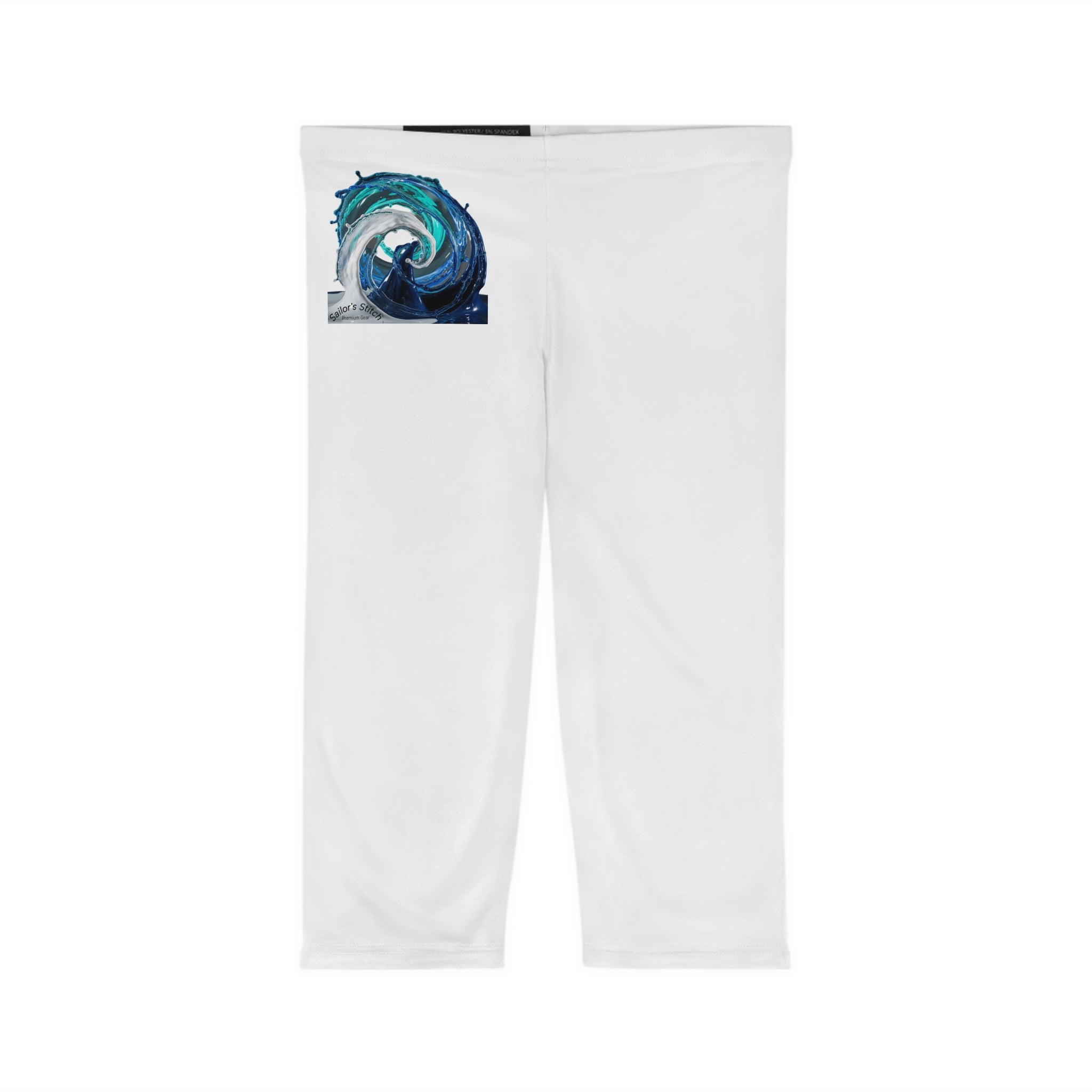 Womens Ocean Wave Capri Leggings | Activewear, Fitness, Summer Style, Yoga Pants, Beach Vibes