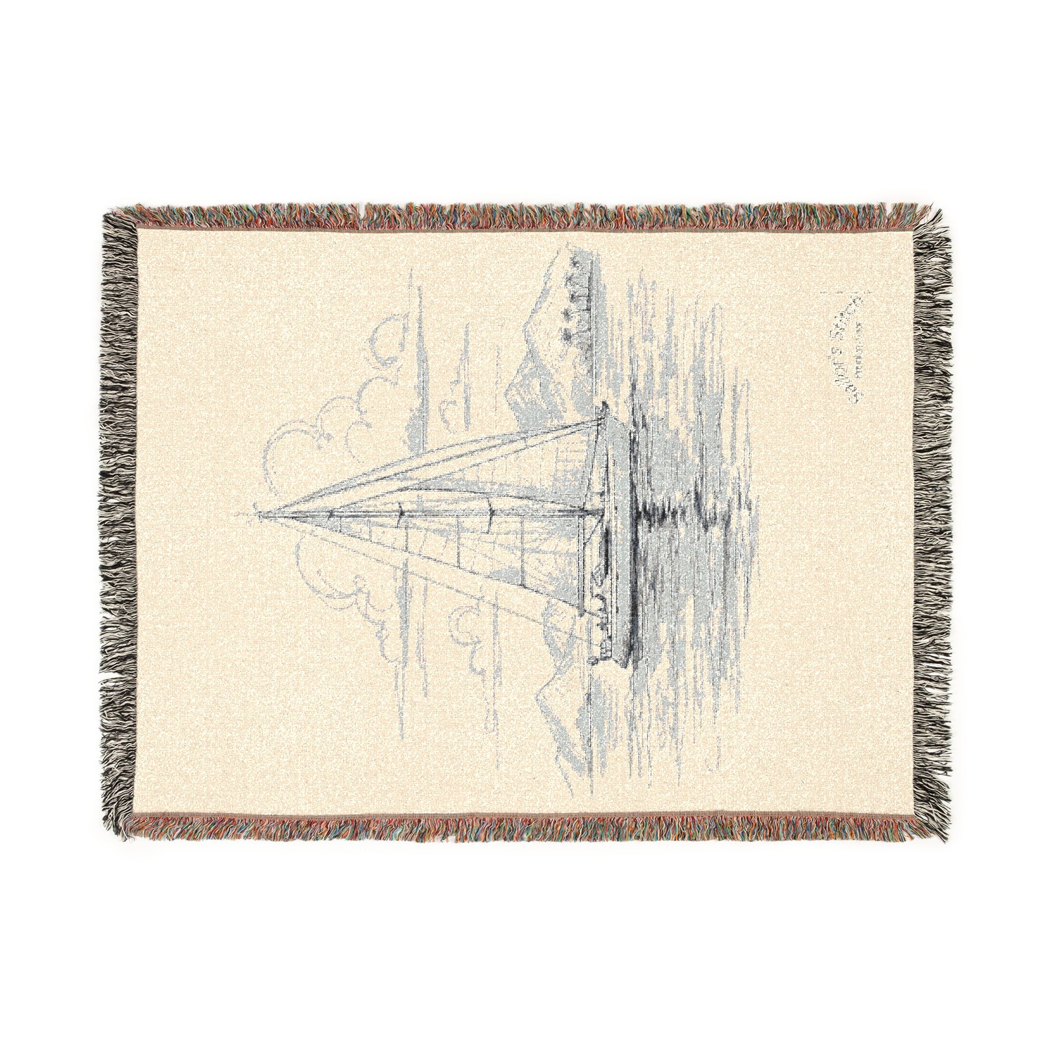 Nautical Woven Blanket with Scenic Bridge Design, Perfect for Home Decor, Gift for Nature Lovers, Cozy Nights, and Relaxation, Saloon & Cabin accessories