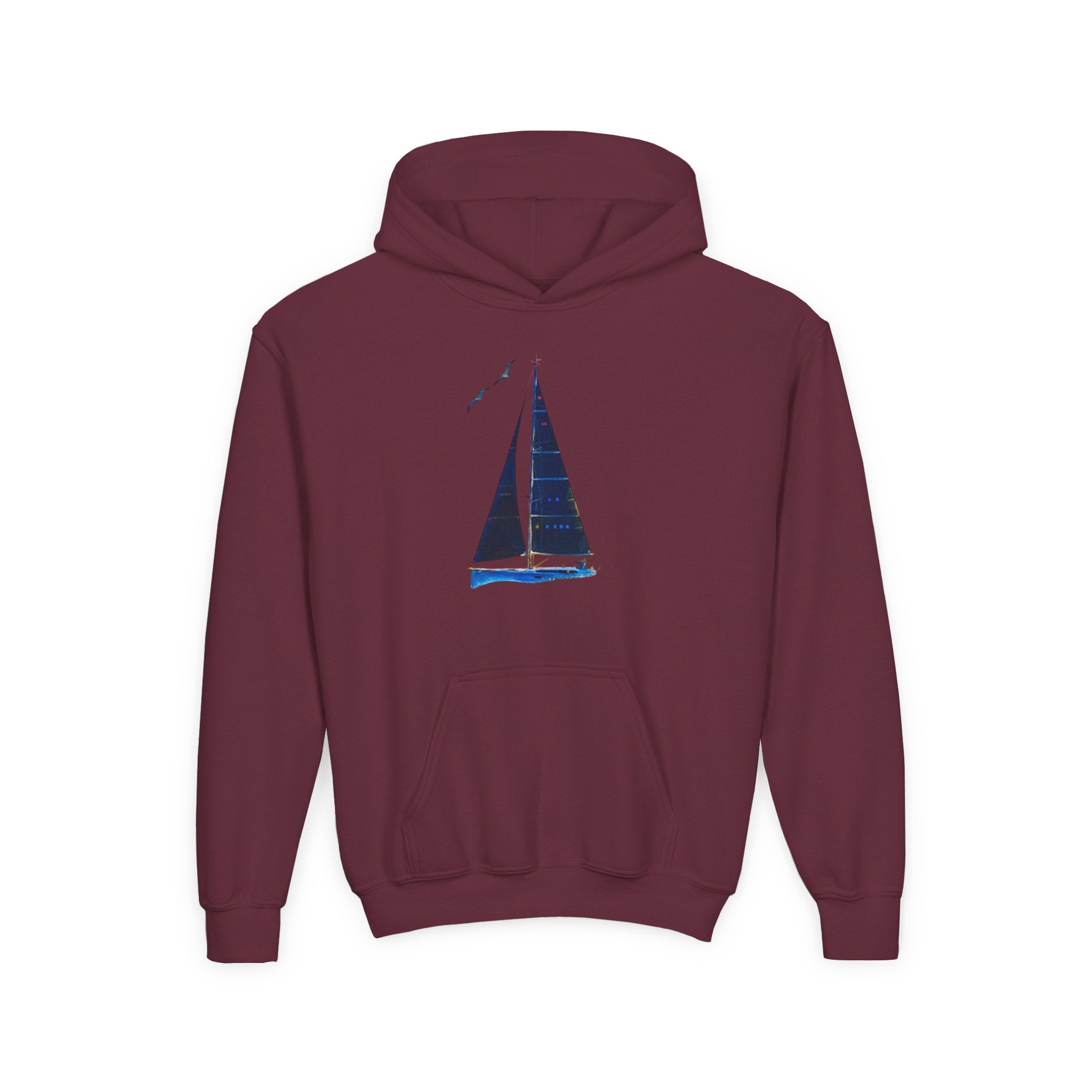 Yacht Wave Heavy Blend Hoodie - Nautical Sweatshirt for Ocean Lovers, Custom name option, Sailors, Sea Enthusiasts - Boat apparel, Jumper, Maritime Pullover,