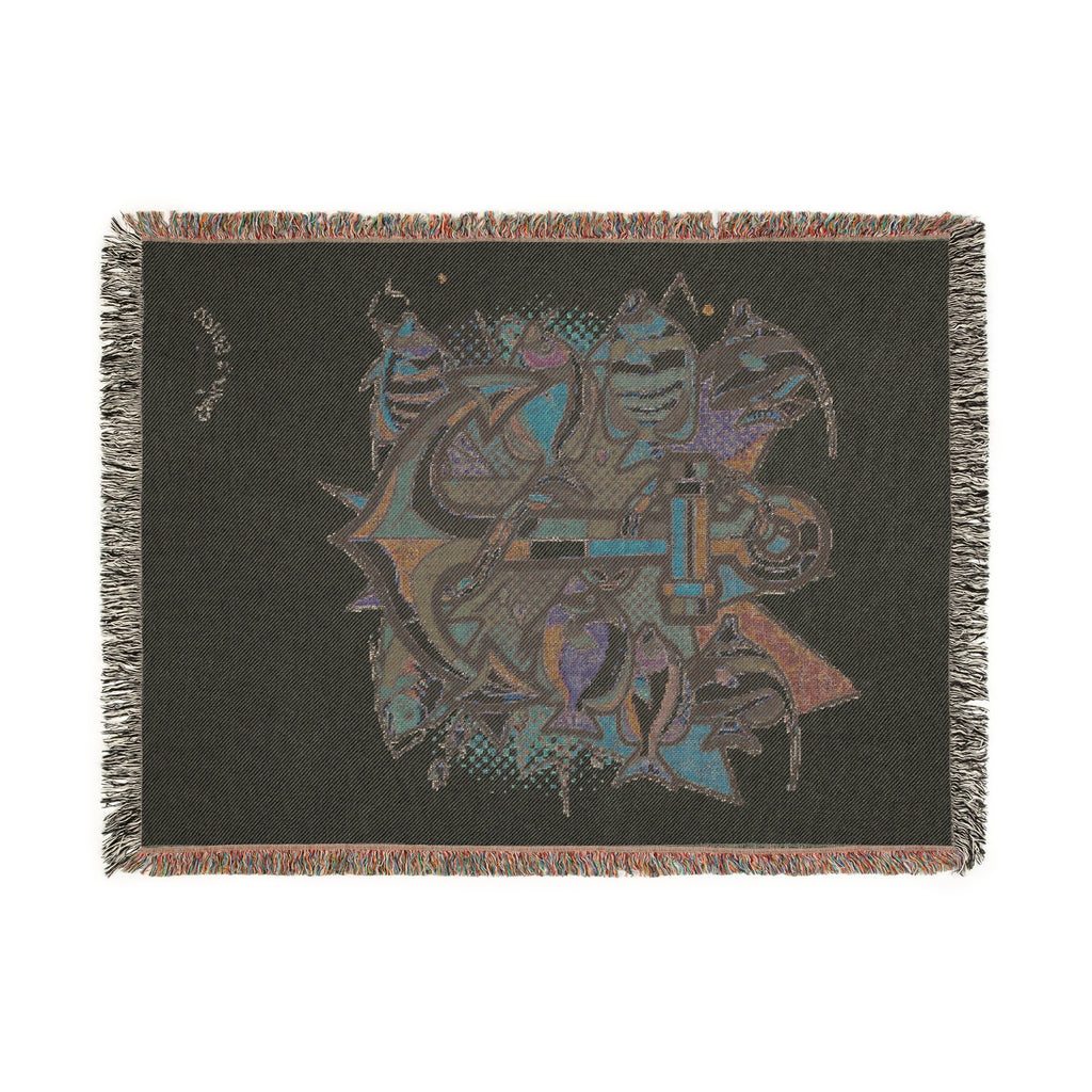 Fish & Anchor Tattoo Design Nautical Woven Blanket with Custom Name Option, Perfect for Home Decor, Gift for Nature Lovers, Cozy Nights, and Relaxation, Saloon & Cabin accessories