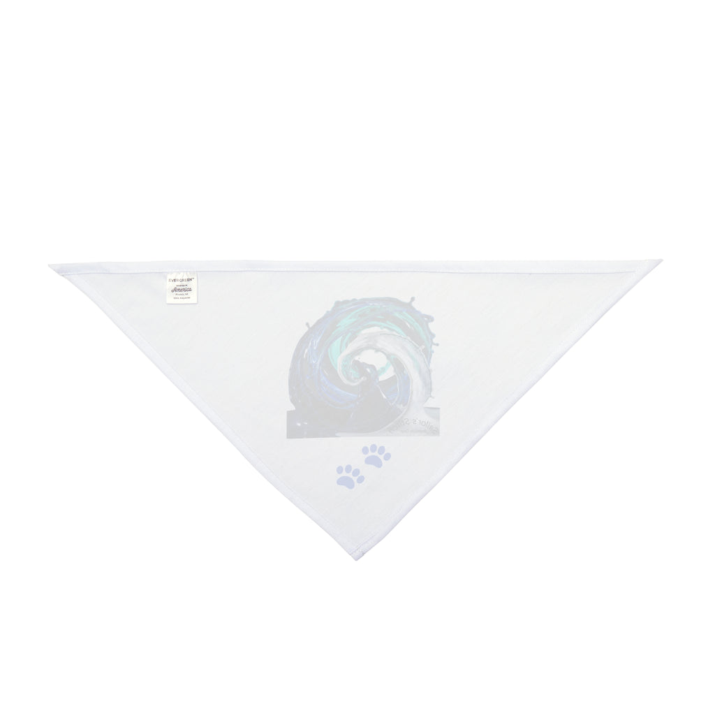 Wave Pet Bandana - Custom Pet Name option, Customizable Dog Bandana, Ocean Theme Puppy Scarf, Beach Design Pet Kerchief, Animal Lover, Nautical pet accessories