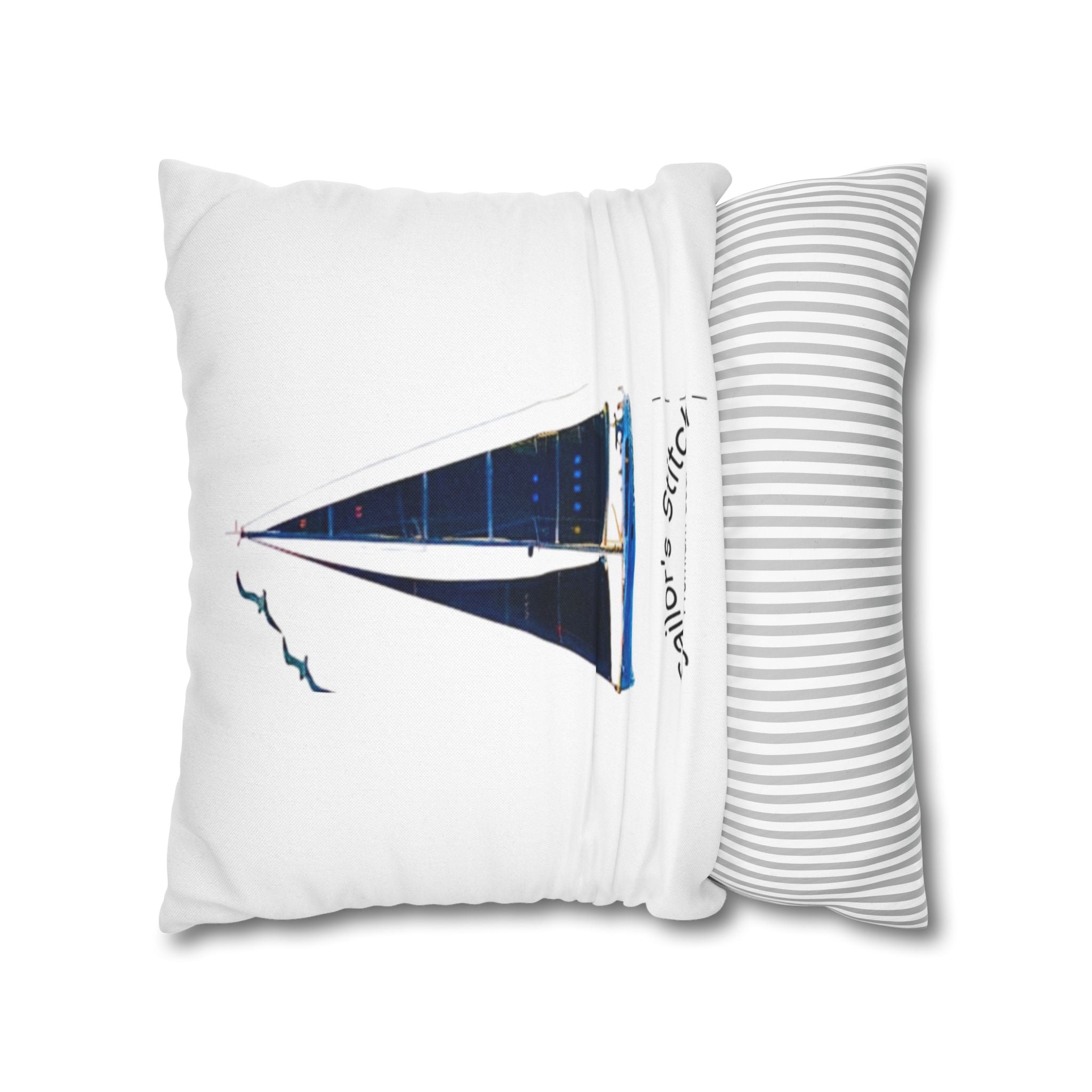 Sailors Stitch Cushion Cover Pillowcase - Coastal Home Decor, Beach House Accessories, Sailor Gift, Custom Name, Ocean-Inspired Cushion accessories