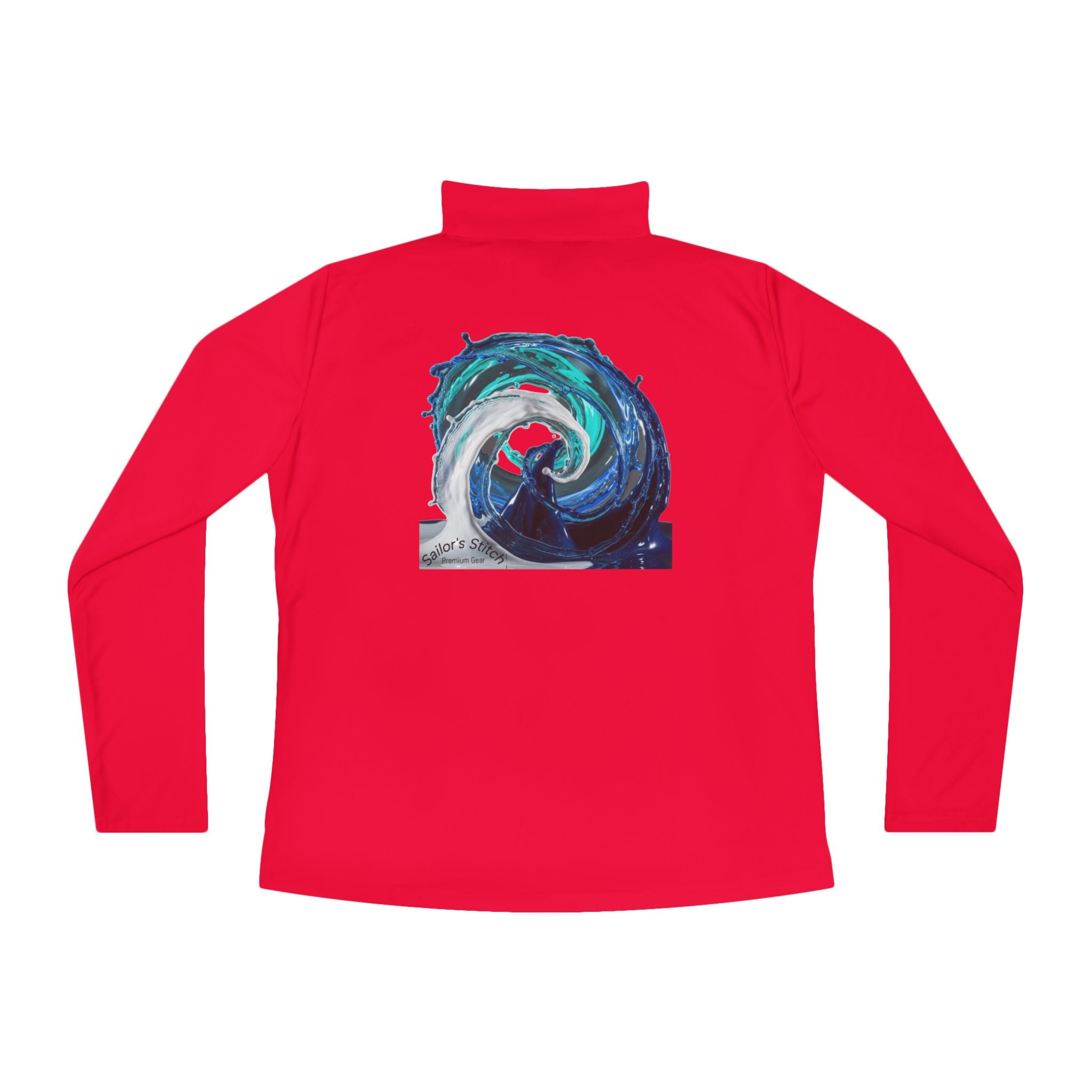Sailing Wave Quarter-Zip Pullover, Casual Layering Top, Perfect for Sailing, Outdoor Adventures, Gift for Her, Stylish Activewear, Sailing apparel
