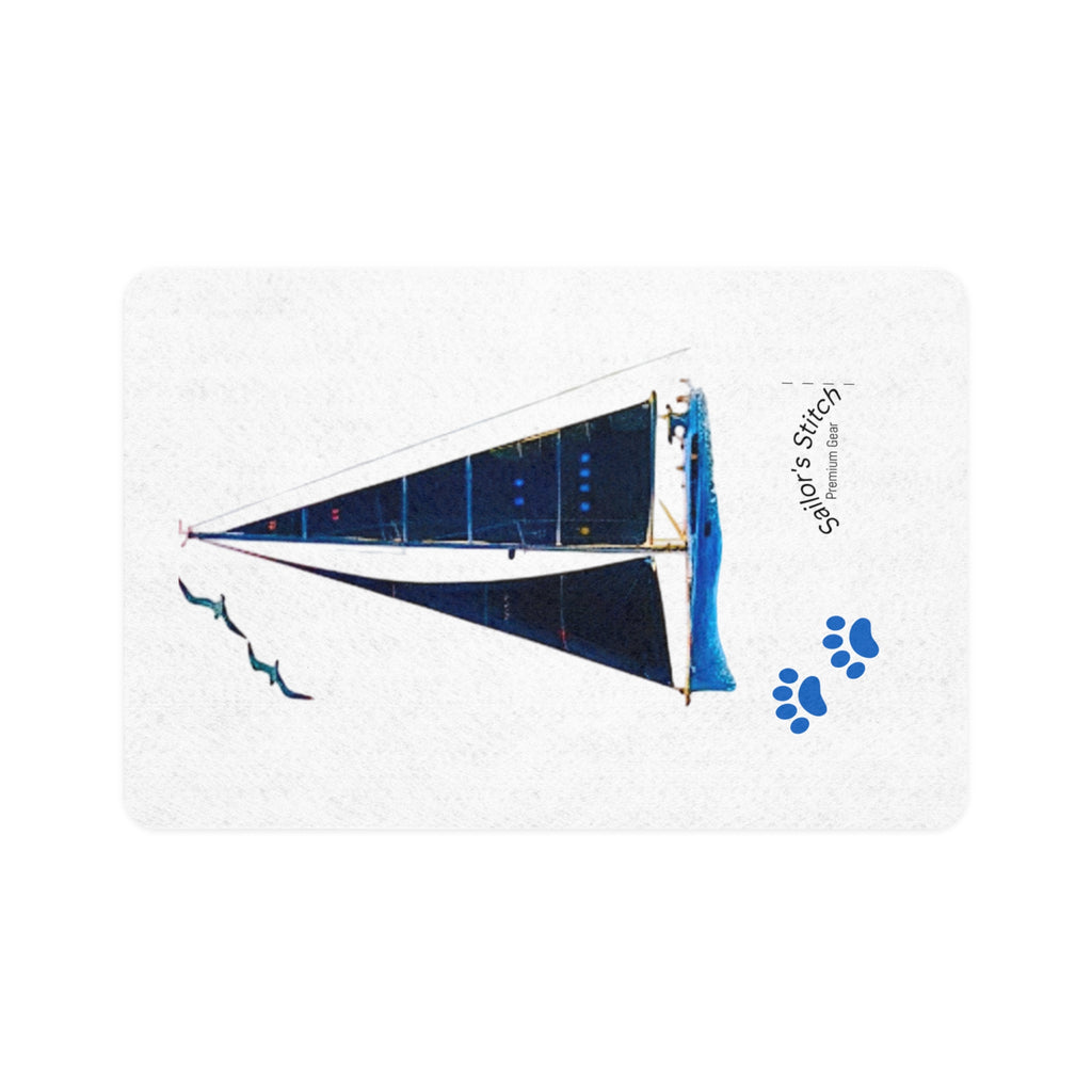 Yacht Design Nautical Pet Accessories Food Mat, Dog Feeding Tray, Cat Food Placemat, Coastal Home Decor, Marine Animal Design, Ocean Lover Gift