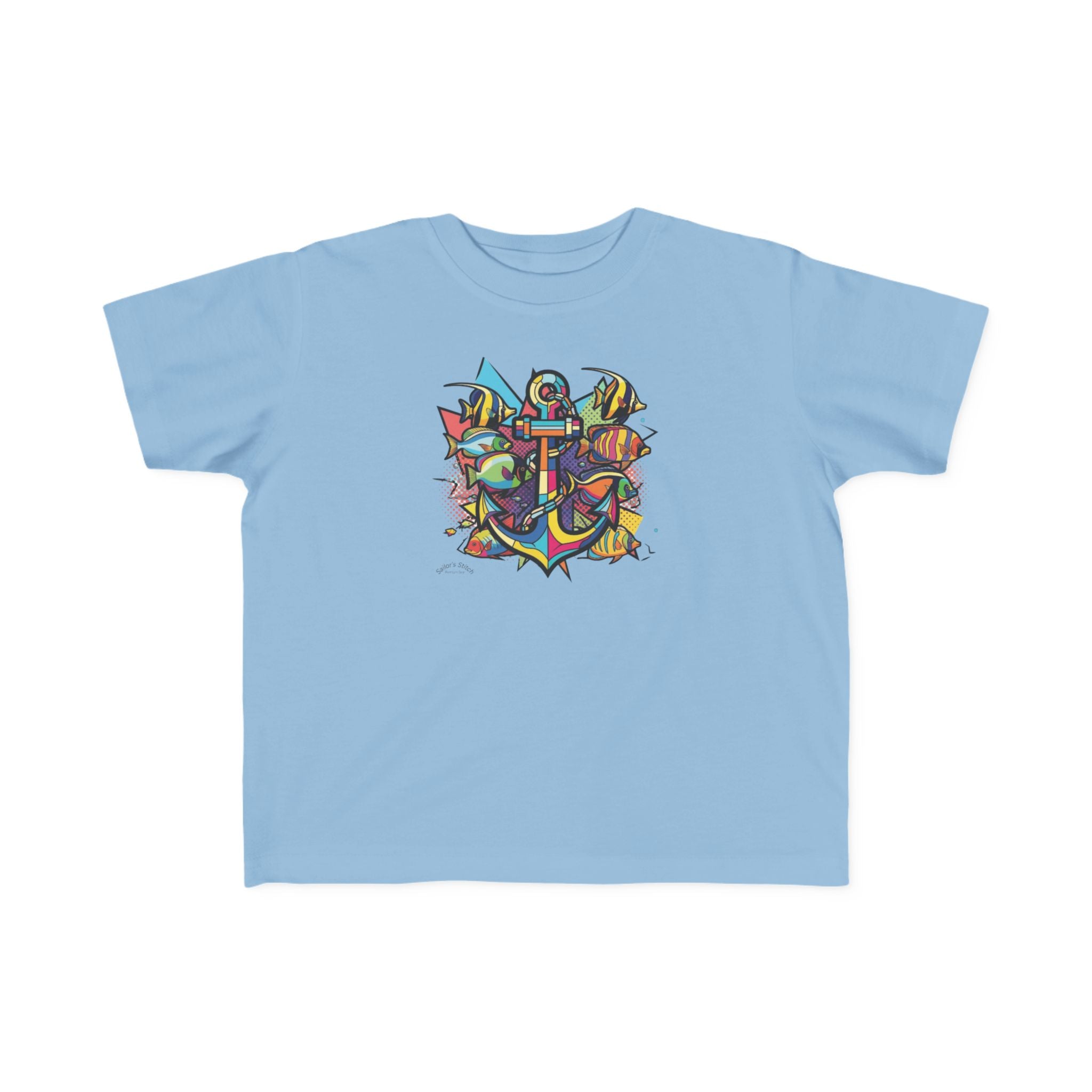 Pop Art Anchor & Fish Themed Toddler Tee | Nautical Adventure Tee, Custom name option, Youth tee, Toddler gift, Youth Sailor gift