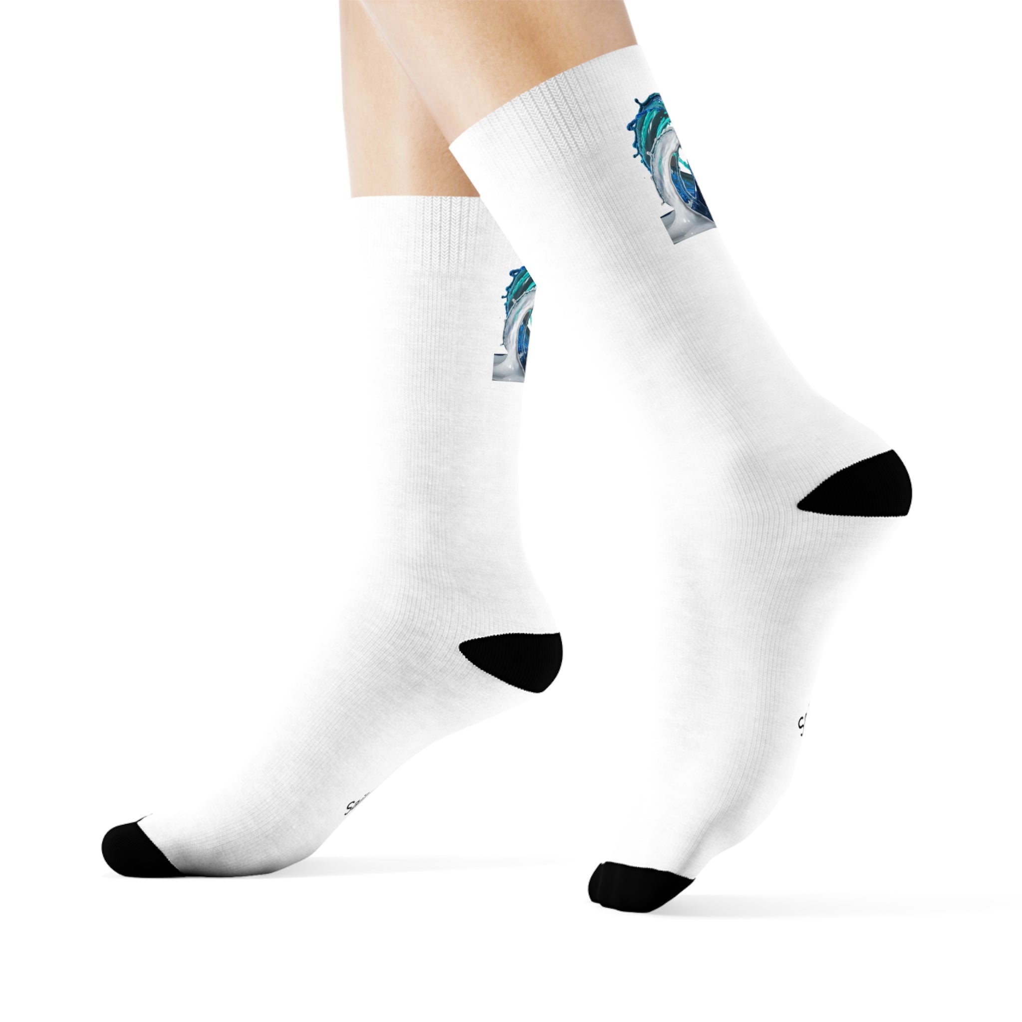 Vibrant Sailing Wave Crew Socks - Nautical apparel, Cozy Footwear, Casual Wear, Sailing Lover Accessories, Unique Socks