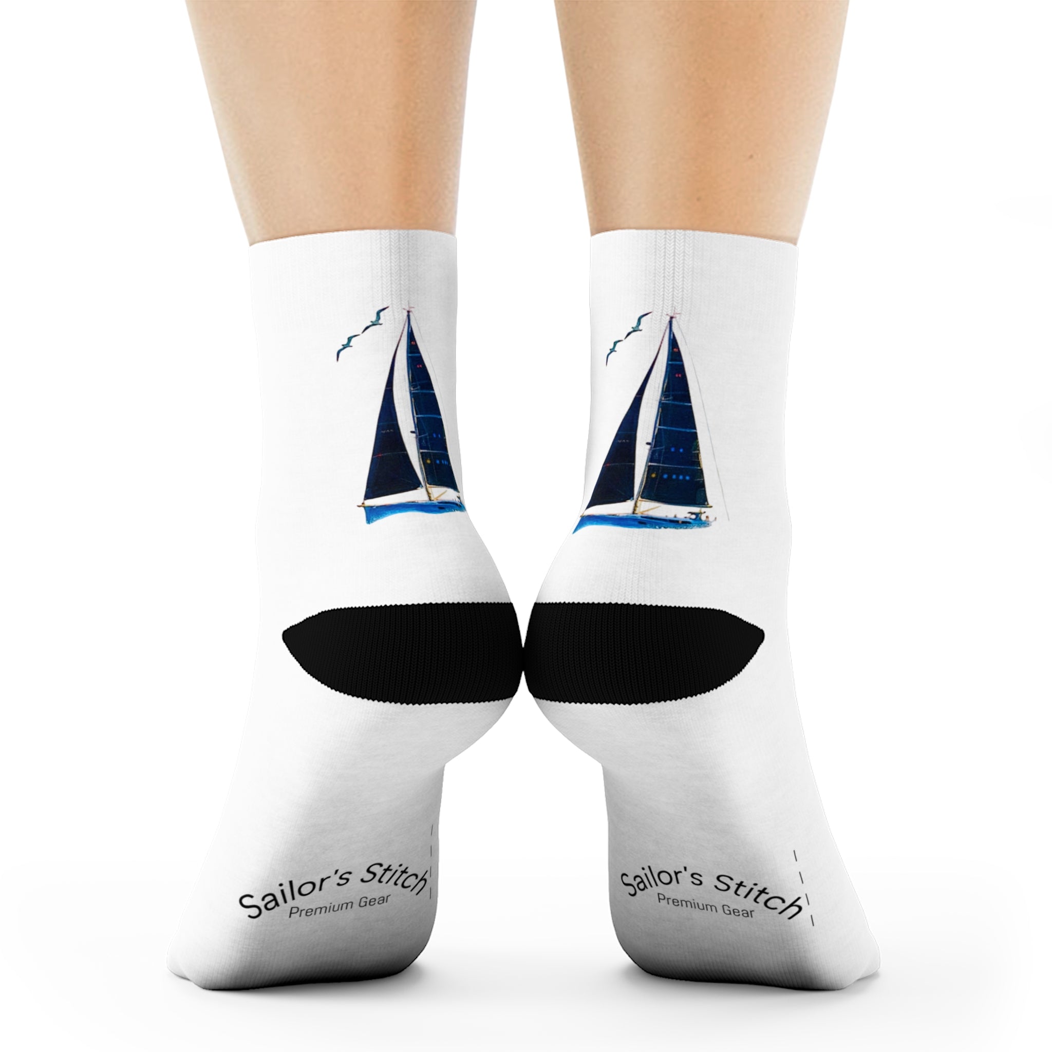 Cushioned Sailing Socks - choice of lengths crew, 3/4 or ankle socks, Nautical Gift, Cozy Footwear, Casual Wear, Sailing Lover Accessories, Unique Socks