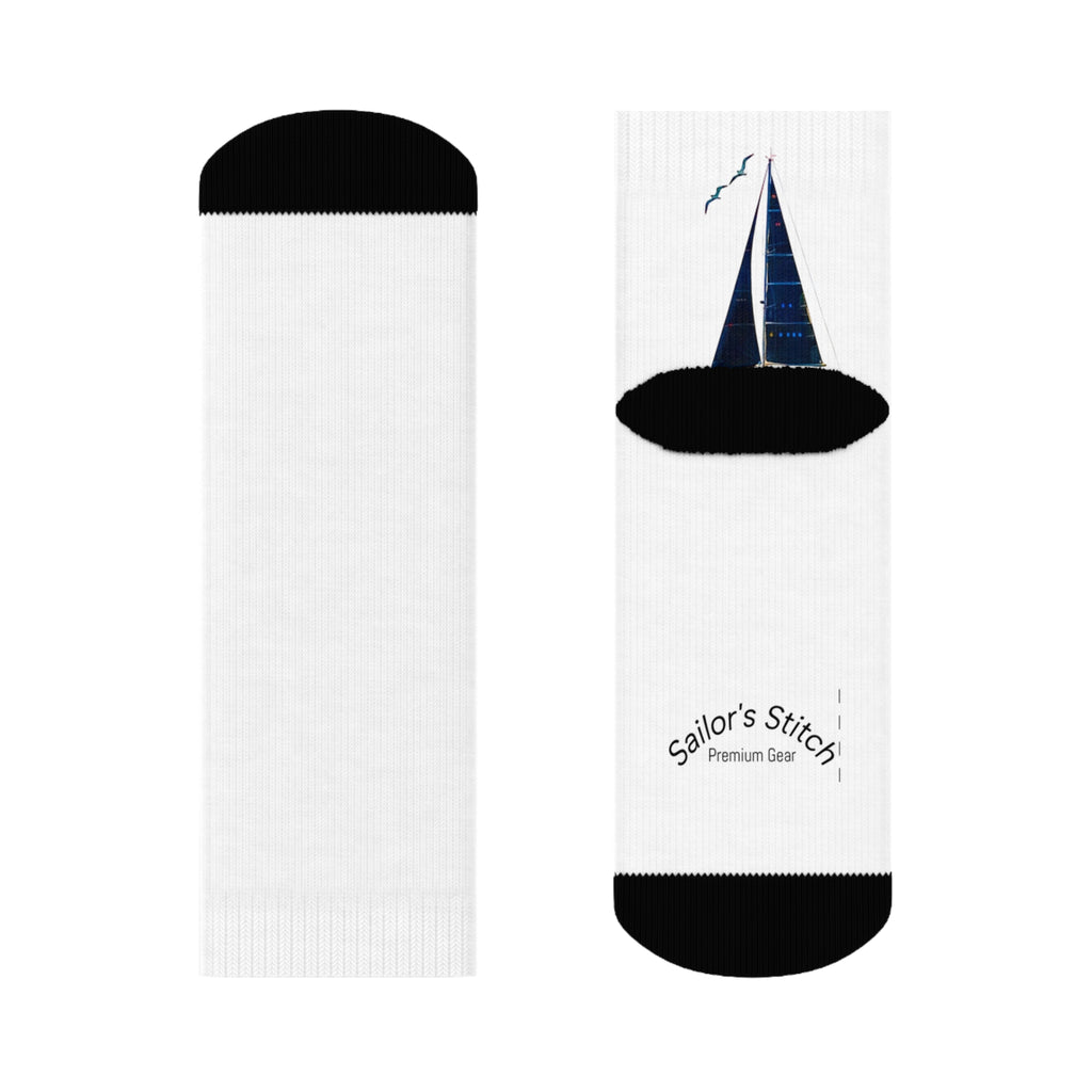Cushioned Sailing Socks - choice of lengths crew, 3/4 or ankle socks, Nautical Gift, Cozy Footwear, Casual Wear, Sailing Lover Accessories, Unique Socks