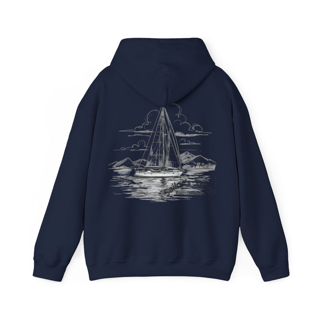 Red or Navy Nautical Hooded Sweatshirt with Motivational Design, Perfect Gift for Friends, Casual Wear, Comfortable Hoodie, Outerwear
