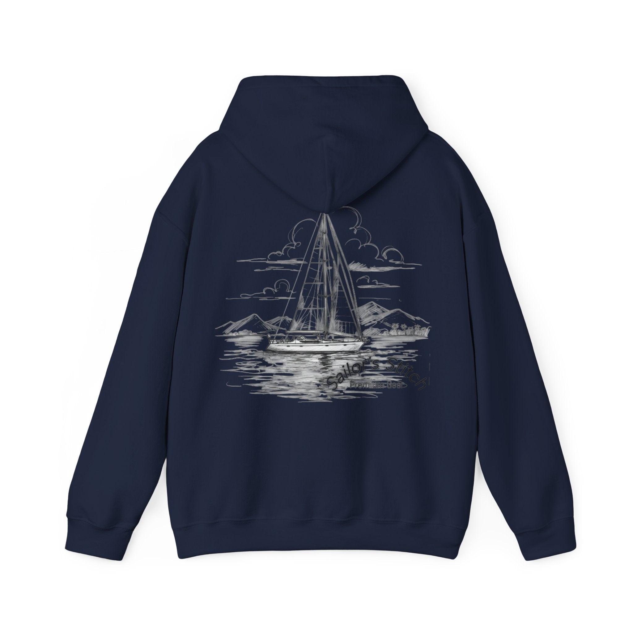 Red or Navy Nautical Hooded Sweatshirt with Motivational Design, Perfect Gift for Friends, Casual Wear, Comfortable Hoodie, Outerwear