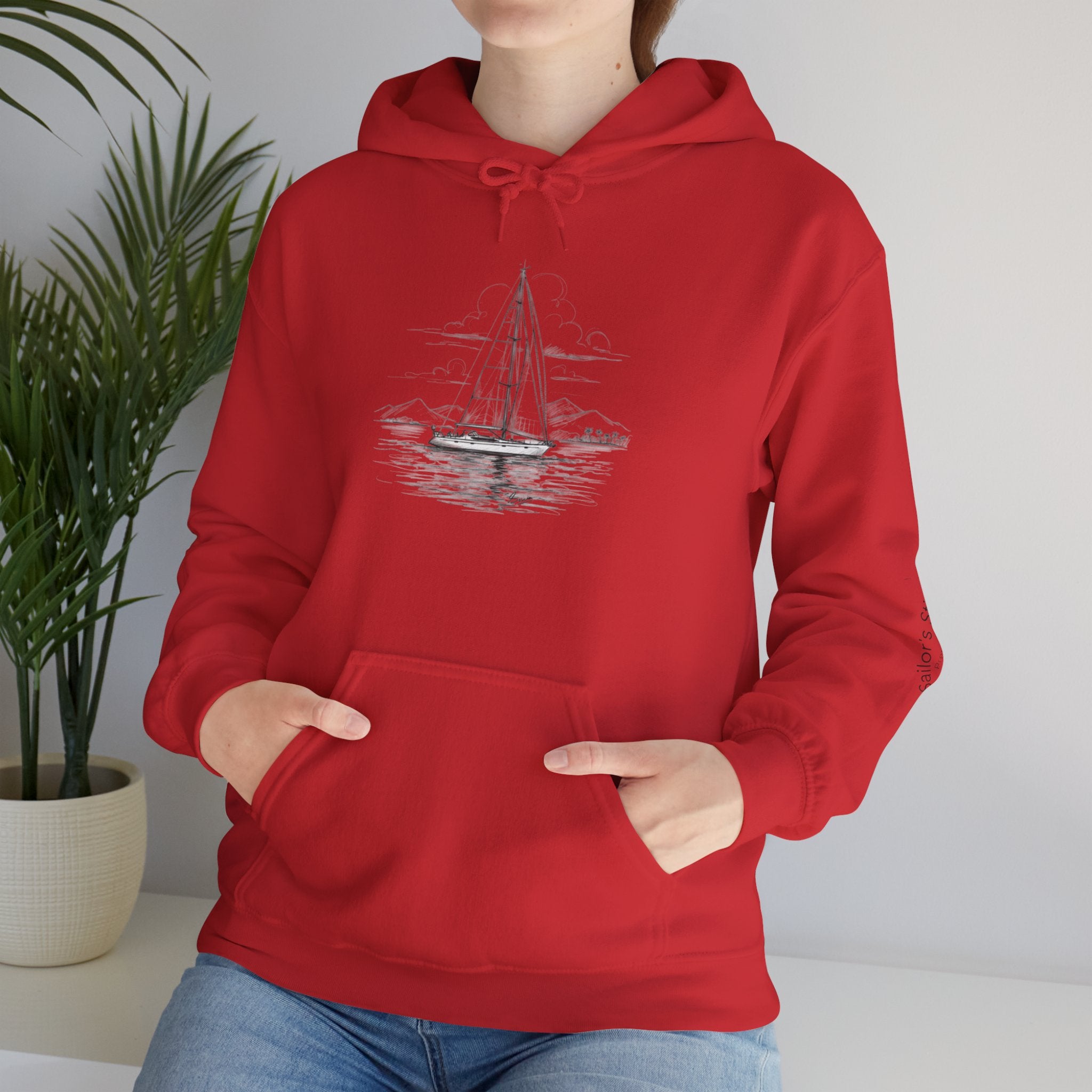 Yacht Design Sailor’s Stitch Unisex Hoodie / Sweatshirt, Custom name option, Boat wear, Nautical apparel