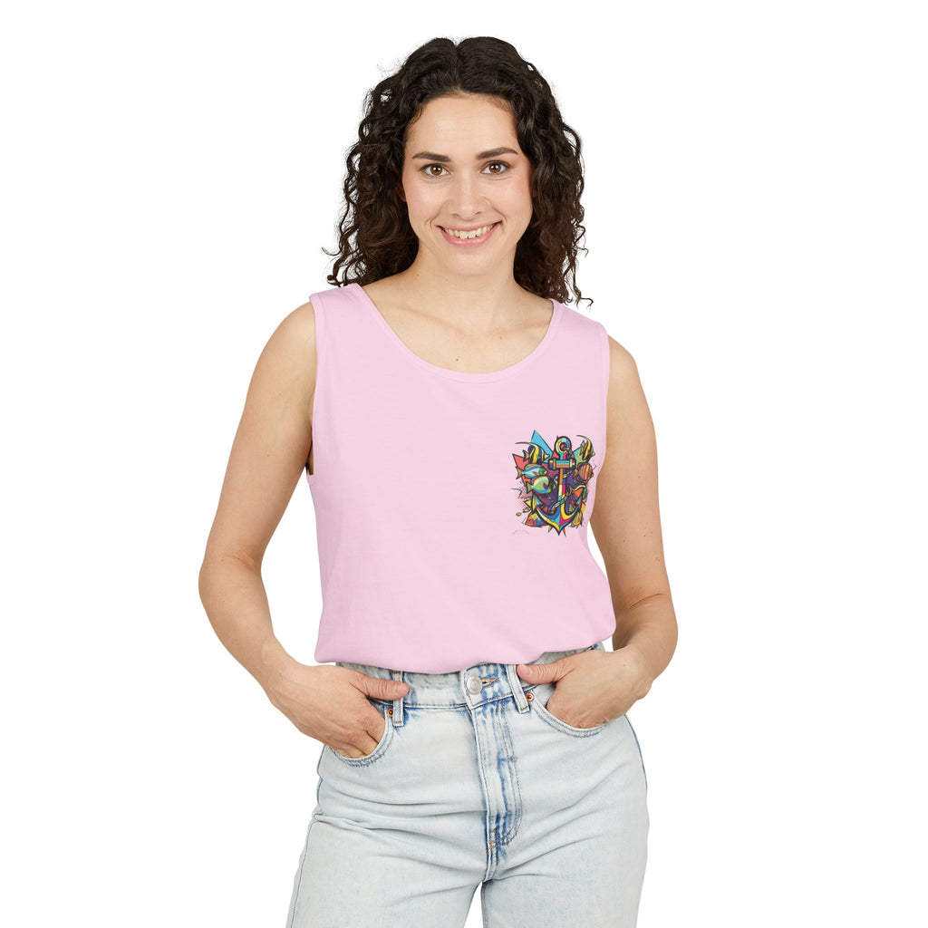 Pop Art Sailors Tank Top, Nautical Sleeveless Shirt, Custom Crew Wear, Ocean Lover Muscle Tee, Summer Beach Apparel, Boat Captain Gift