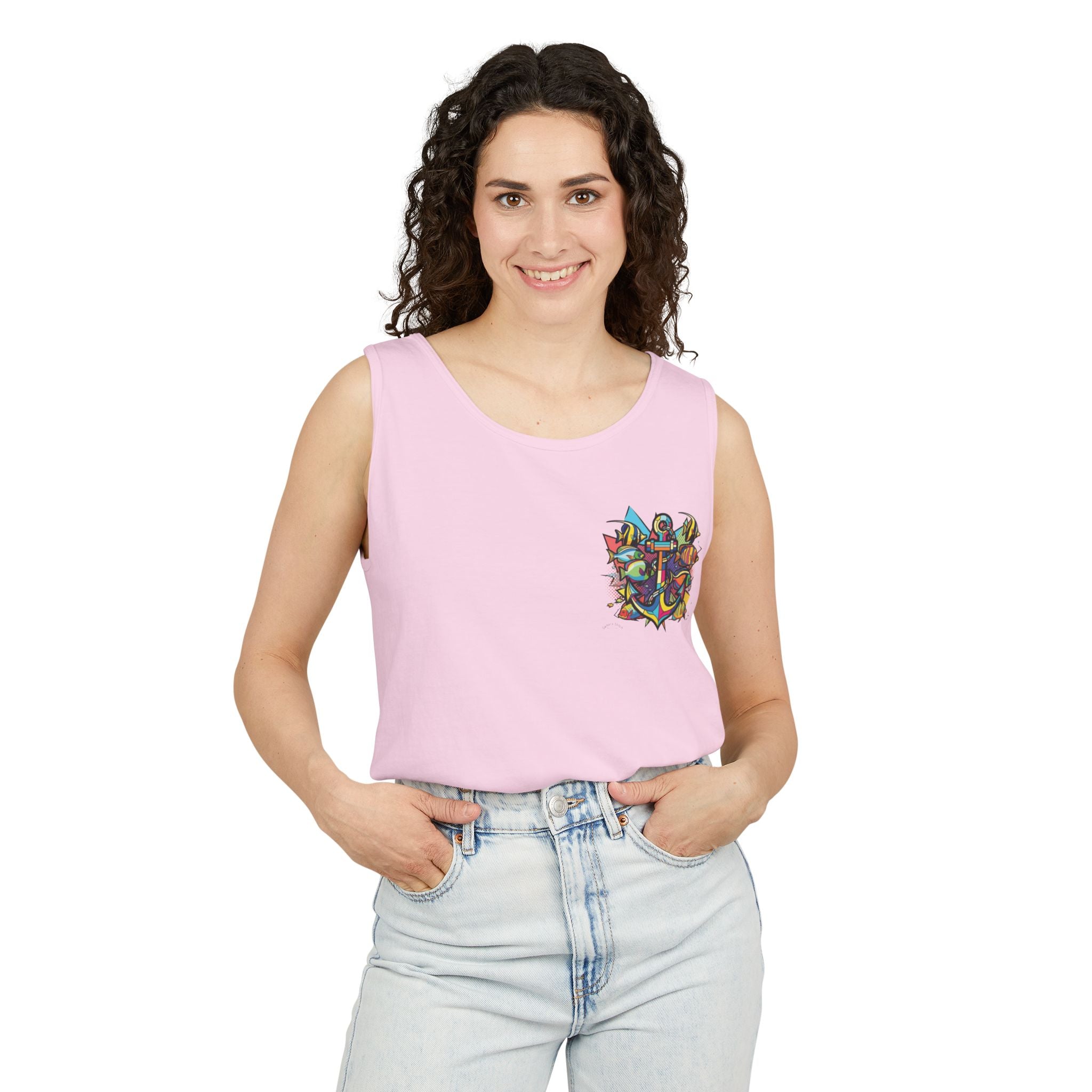 Pop Art Sailors Tank Top, Nautical Sleeveless Shirt, Custom Crew Wear, Ocean Lover Muscle Tee, Summer Beach Apparel, Boat Captain Gift