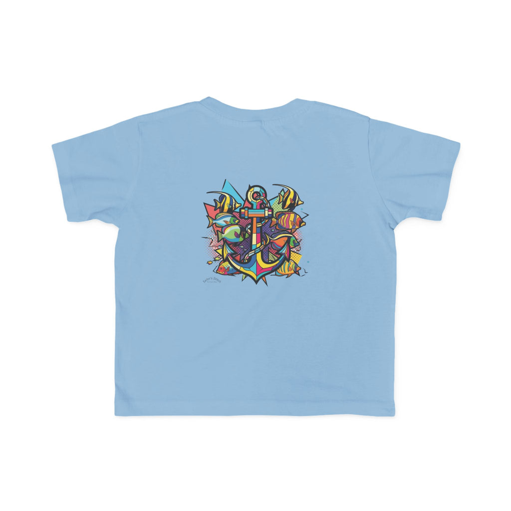 Pop Art Anchor & Fish Themed Toddler Tee | Nautical Adventure Tee, Custom name option, Youth tee, Toddler gift, Youth Sailor gift