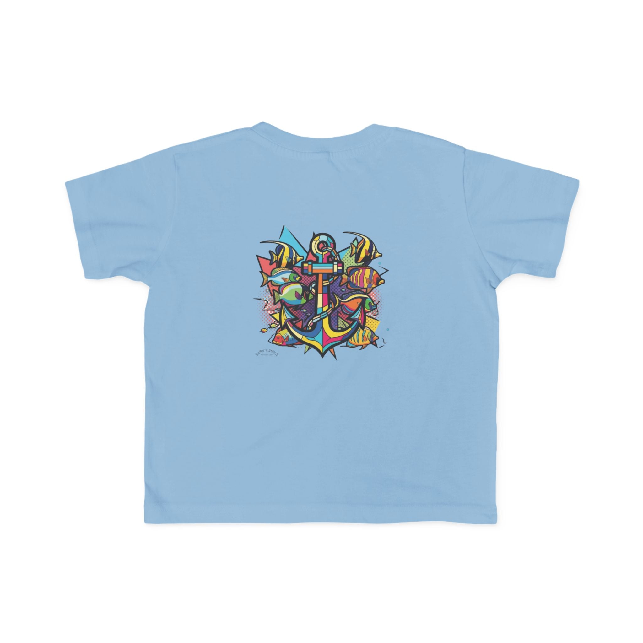 Pop Art Anchor & Fish Themed Toddler Tee | Nautical Adventure Tee, Custom name option, Youth tee, Toddler gift, Youth Sailor gift