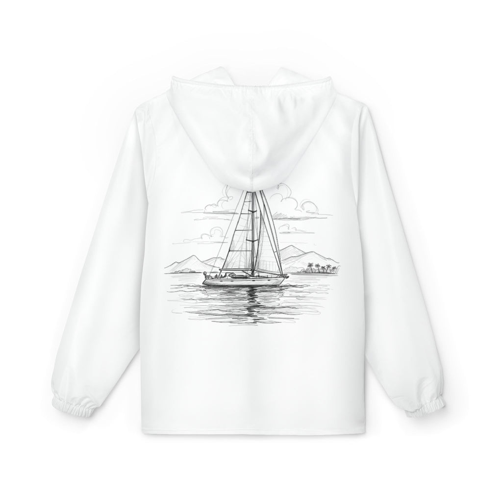 Jacket. White Sailors Yacht Windbreaker, Nautical Outerwear, Lightweight Coat, Sailboat Apparel, Boating Gear, Nautical apparel