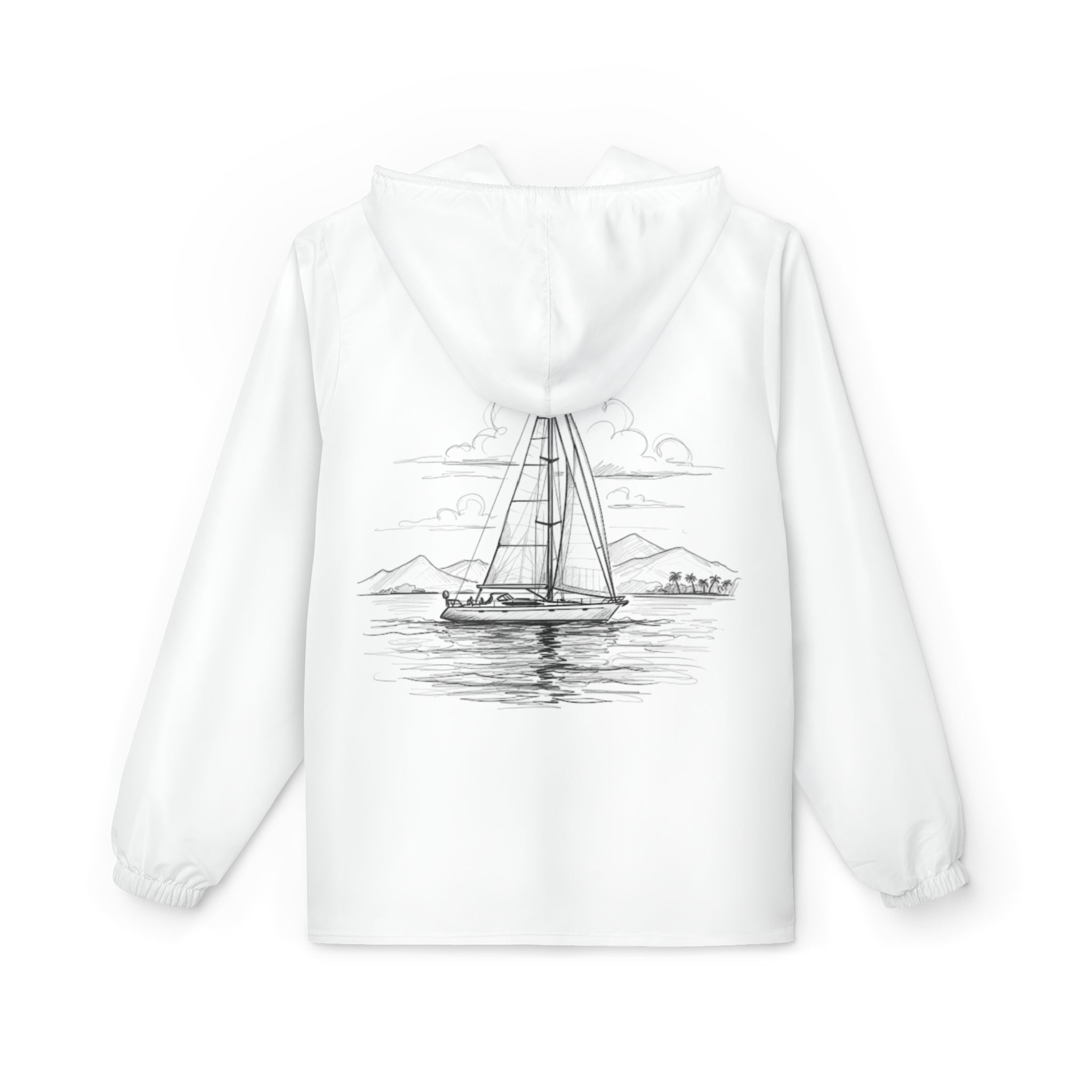 Jacket. White Sailors Yacht Windbreaker, Nautical Outerwear, Lightweight Coat, Sailboat Apparel, Boating Gear, Nautical apparel