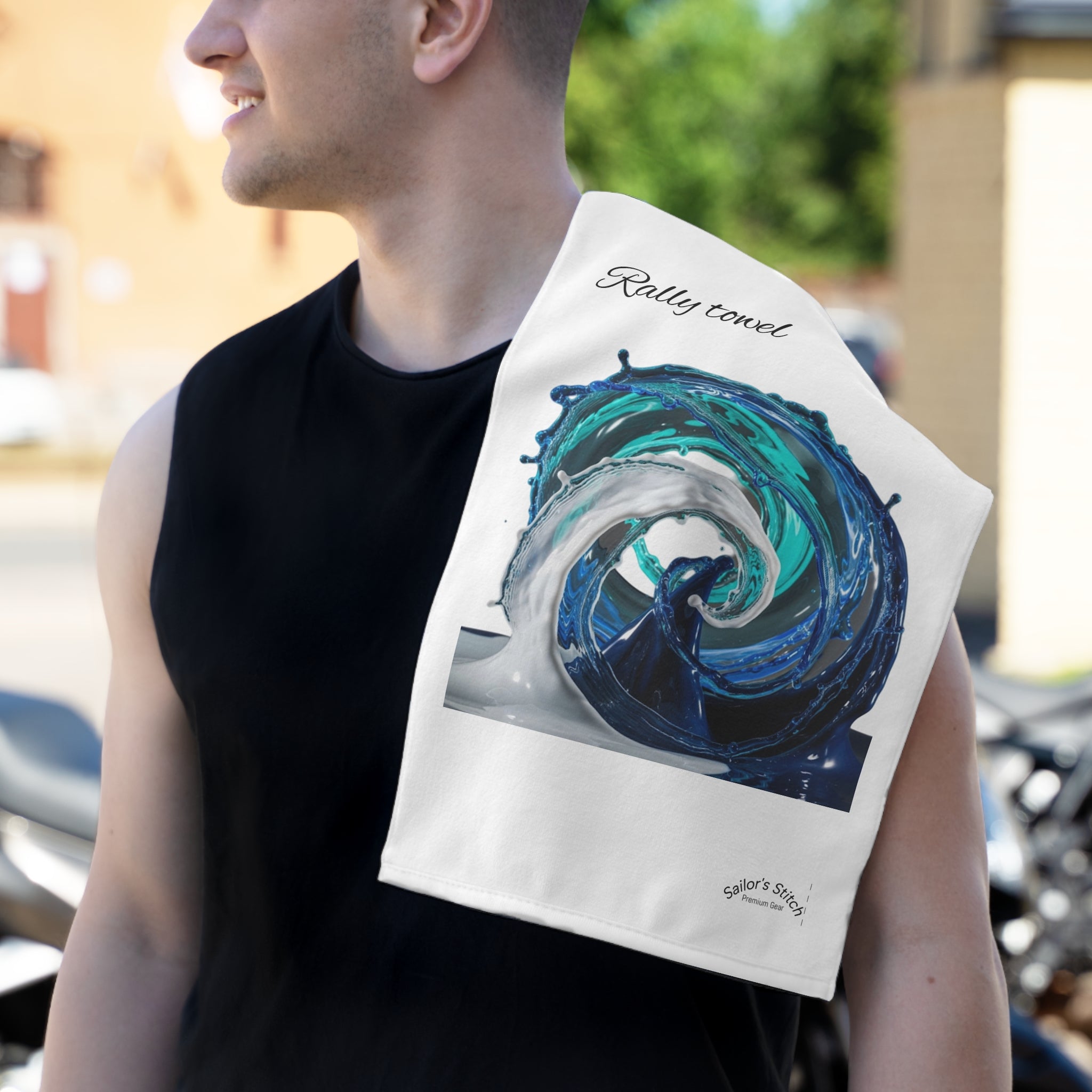 Vibrant Sailing Wave Rally Towel - Beach Decor, Outdoor Events, Gifts for Sailors, Summer Fun, Nautical Accessories