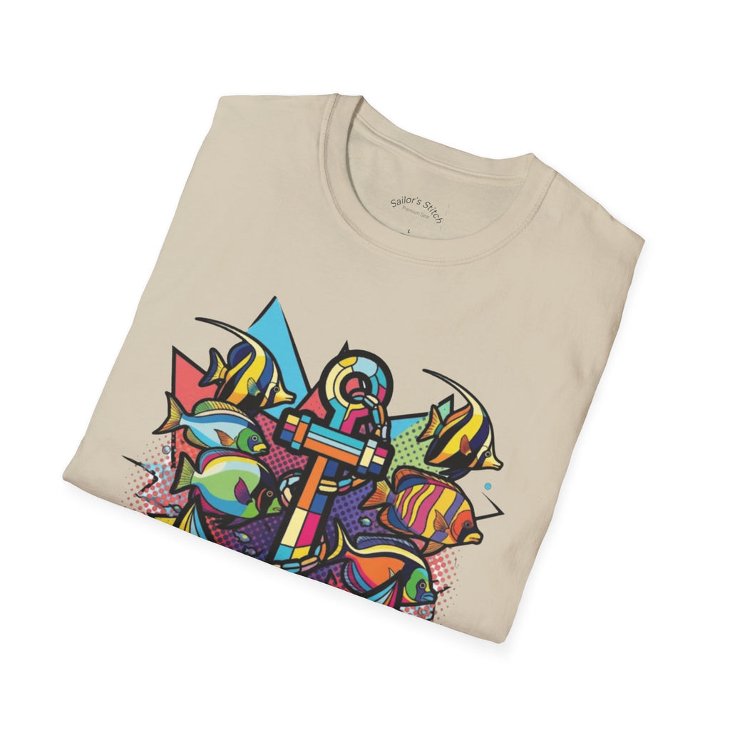 Less Hustle More Sailing Yacht Anchor Double sided print T-Shirt, Unisex Tee, Ideal for Sailors, Gift for Dreamers, Casual Wear, Motivational Shirt, Nautical apparel