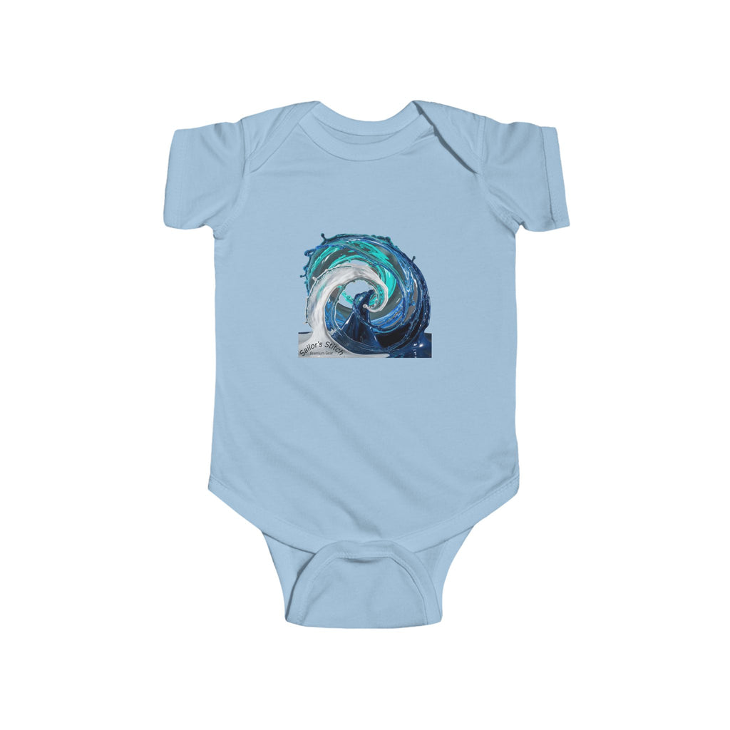 Wave Art Baby Suit Infant Bodysuit - Custom Name Option - Nautical Baby Outfit, Sailor Baby Costume, Baby Shower Gift, Newborn Romper, Baby Boy Sailor Clothing, nautical apparel