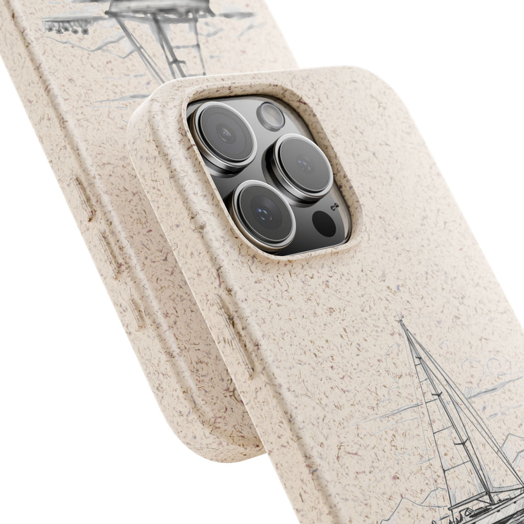 Eco-Friendly Sailboat Phone Case | Biodegradable Case, Ocean Lover Gift, Sustainable Accessories, Nature-Inspired Phone Cover