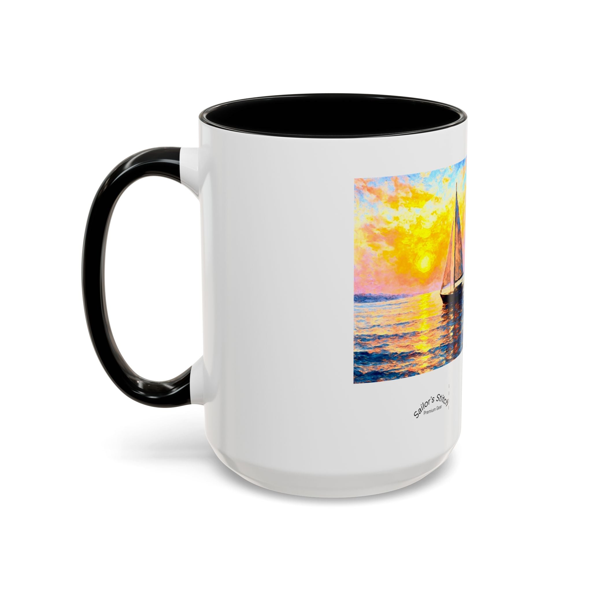 Sailing Sunset Coffee Mug, Nautical Tea Cup, Ocean Lover Gift, Boat Captain Kitchen Decor, Sailboat Ceramic Mug, Nautical Gift, Galley accessories