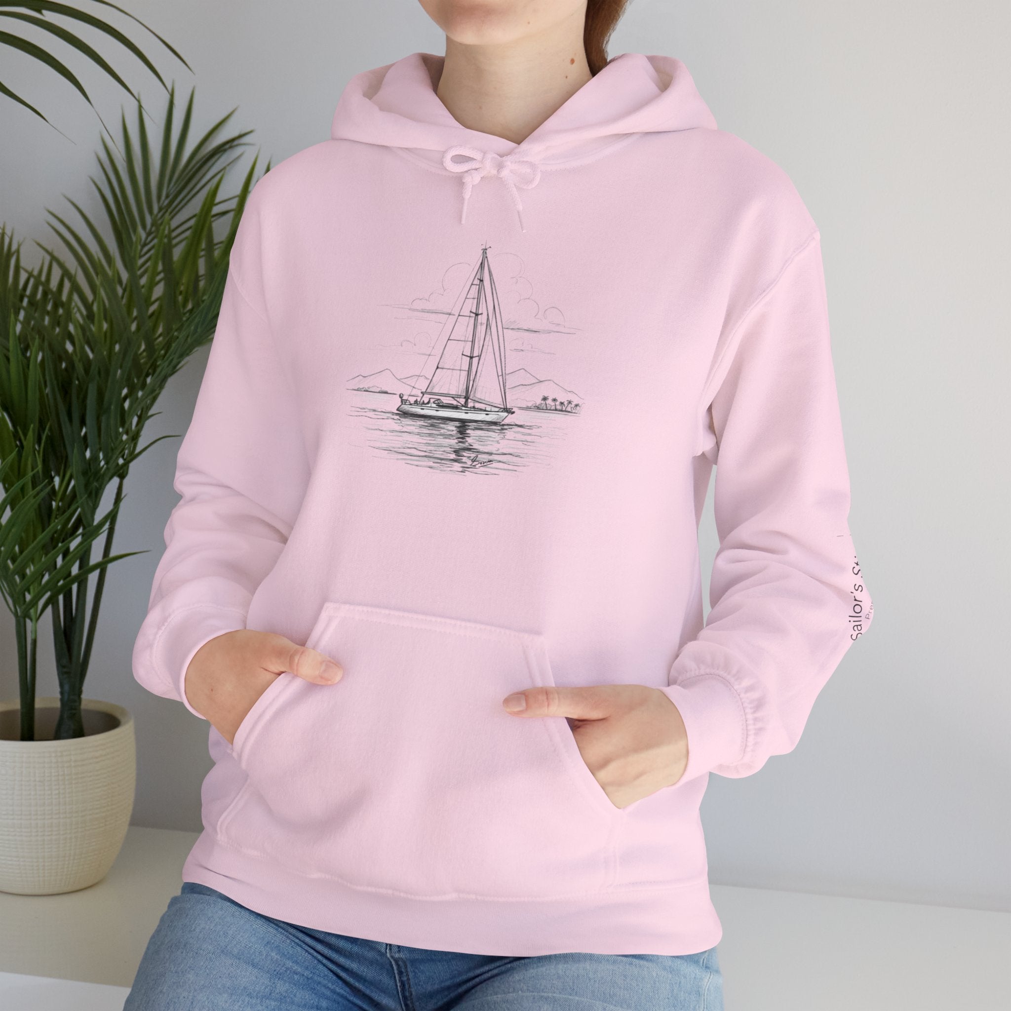 Yacht Design Sailor’s Stitch Unisex Hoodie / Sweatshirt, Custom name option, Boat wear, Nautical apparel