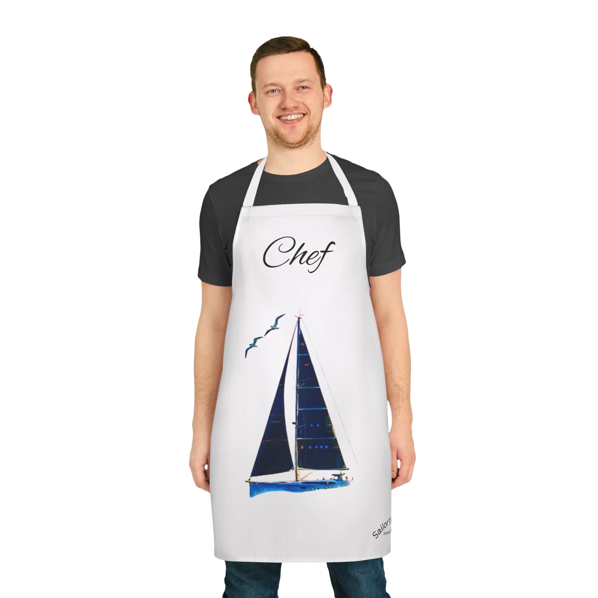 Sailor Chefs Apron, Galley Kitchen Cooking Apron - Boat Chef Apron, Custom Name Option, Adjustable BBQ Apron, Gift for Sailors, Boat
