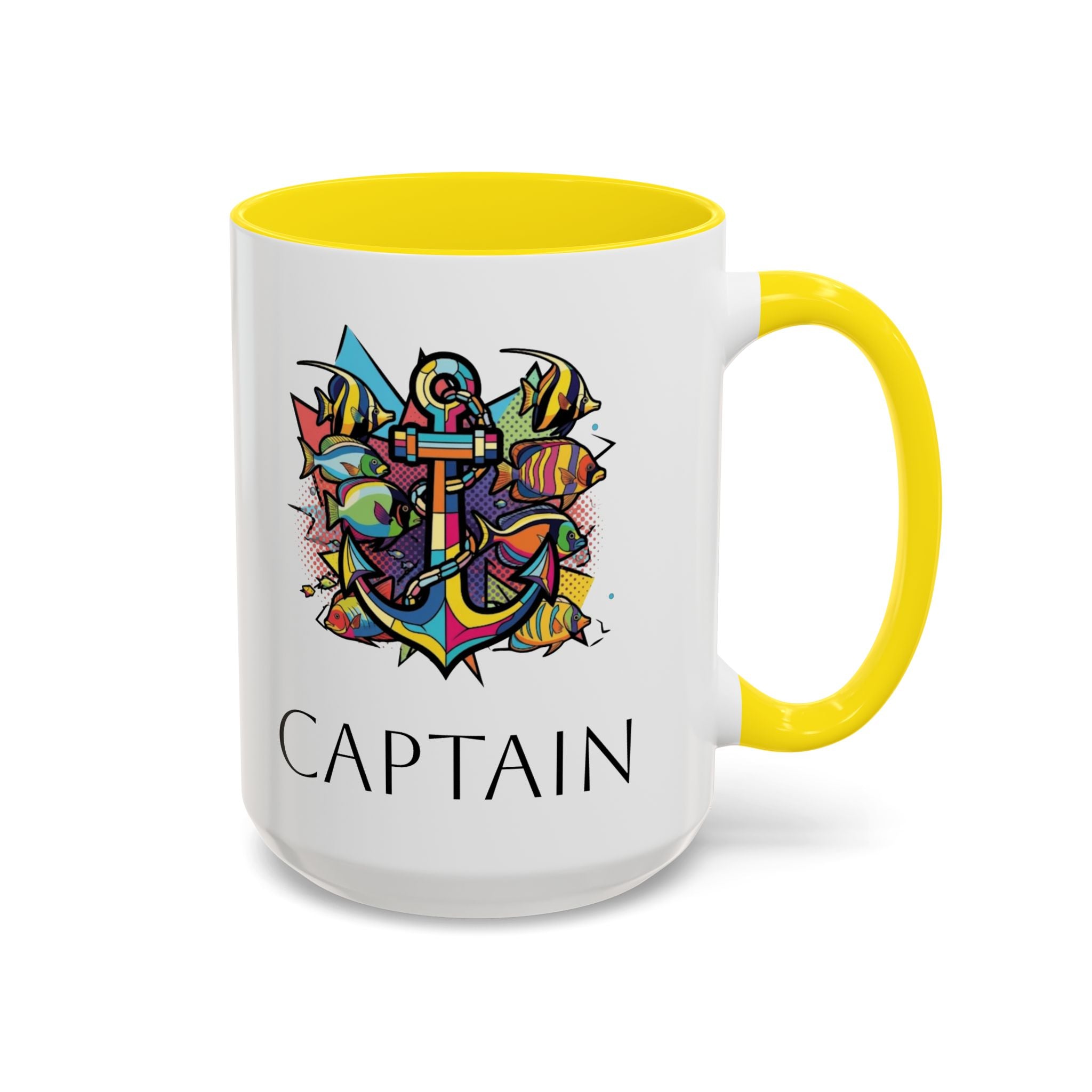 Sailors Pop Art Anchor Captain Mug, Nautical Coffee Cup, Sea Lover Gift, Ship Captain Tea Mug, Coastal Decor Kitchen Accessories