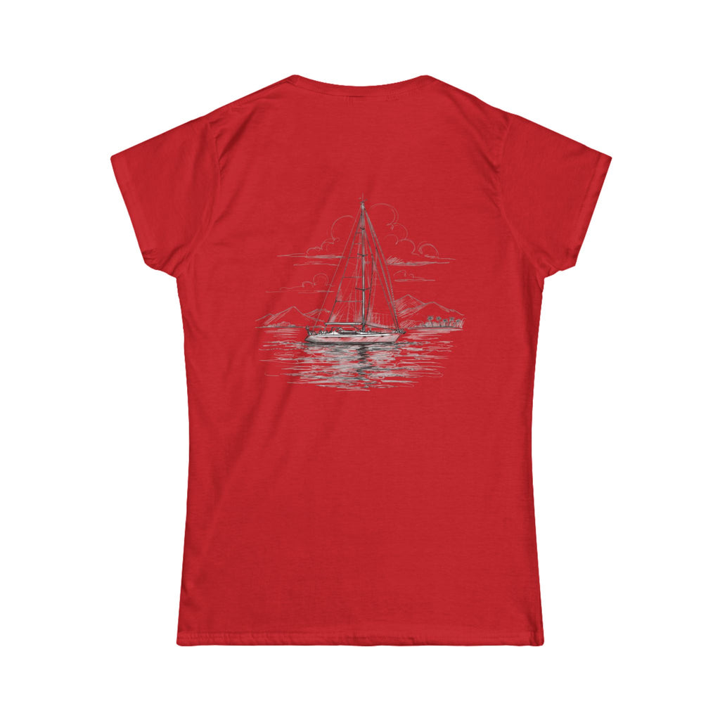 Sailors Stitch Women's Softstyle Yacht Design Sailing Tee - customisation option