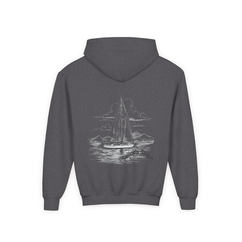 Junior Sailing Heavy Blend Hoodie - Nautical Sweatshirt for Ocean Lovers, Sailors, Youth Sea Enthusiasts - Boat Adventure Jumper, Maritime Pullover, Kids nautical apparel