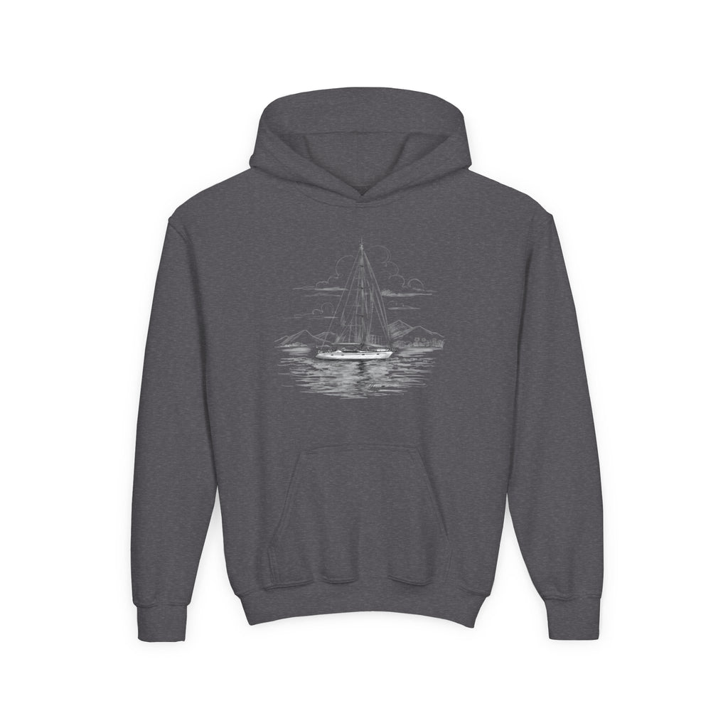 Junior Sailing Heavy Blend Hoodie - Nautical Sweatshirt for Ocean Lovers, Sailors, Youth Sea Enthusiasts - Boat Adventure Jumper, Maritime Pullover, Kids nautical apparel