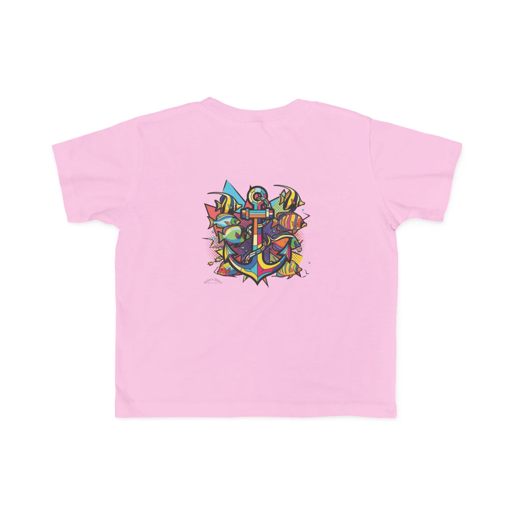 Pop Art Anchor & Fish Themed Toddler Tee | Nautical Adventure Tee, Custom name option, Youth tee, Toddler gift, Youth Sailor gift