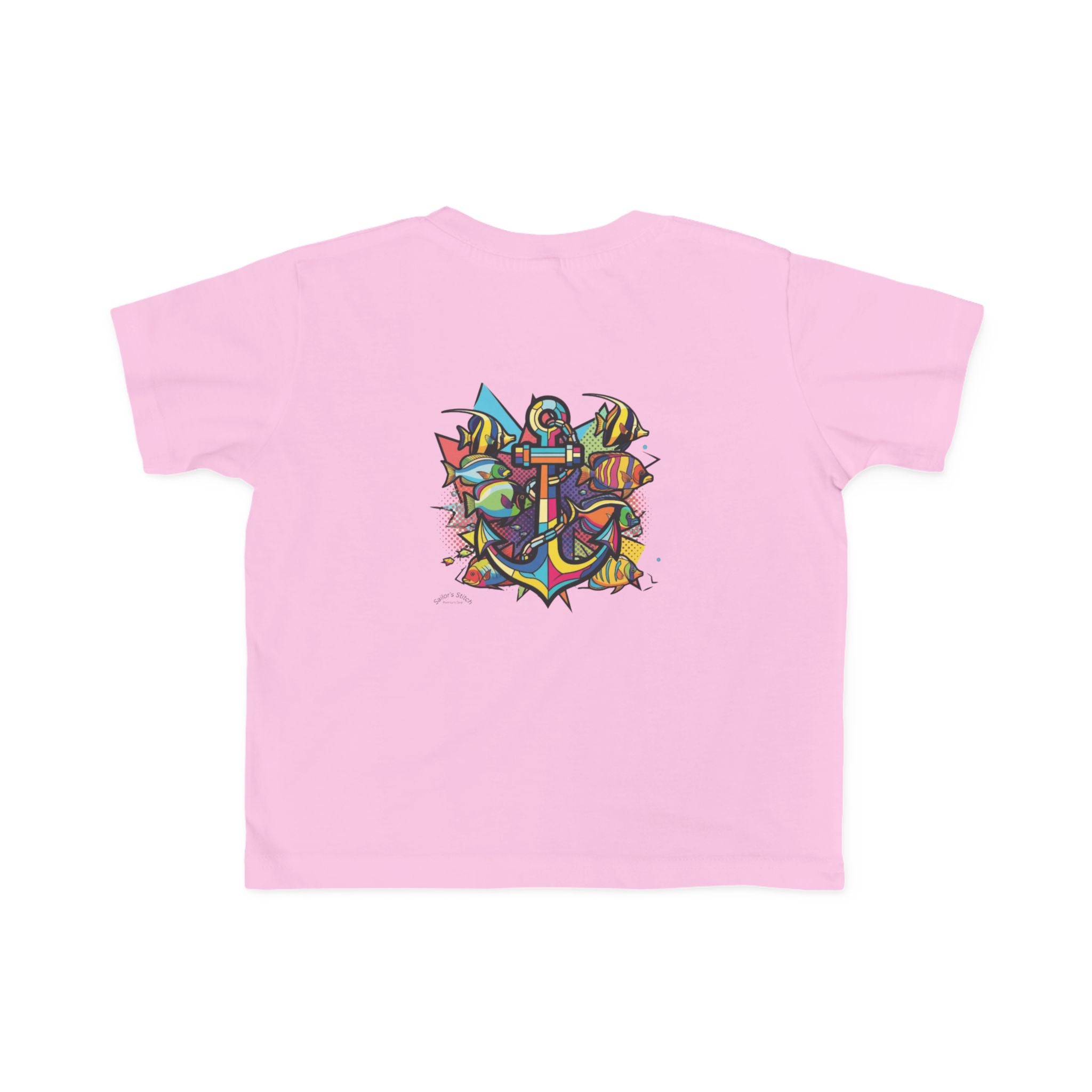 Pop Art Anchor & Fish Themed Toddler Tee | Nautical Adventure Tee, Custom name option, Youth tee, Toddler gift, Youth Sailor gift