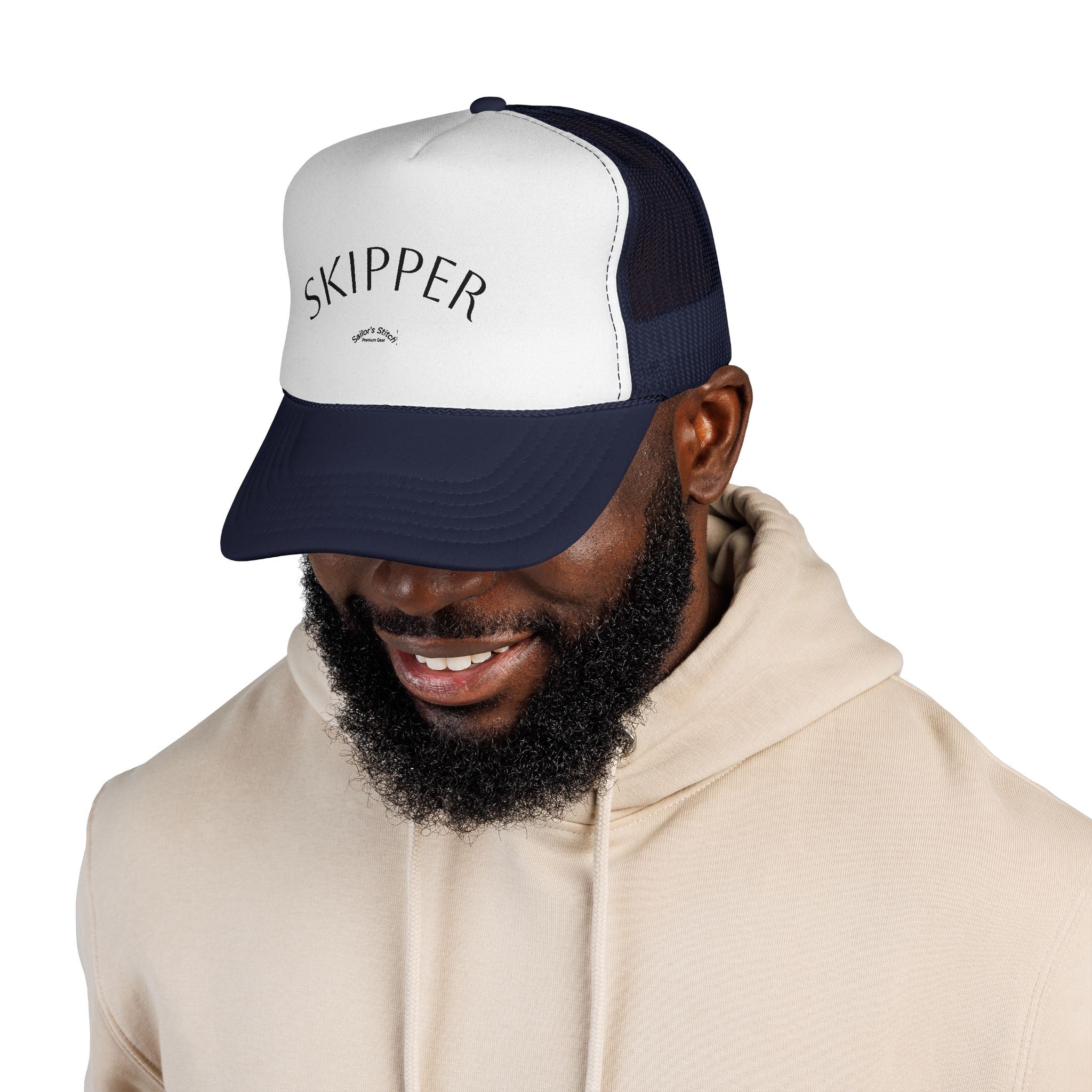 ‘Skipper’ Sailing Cap, Customisable name option, Nautical Hat, Captain Baseball Cap, Ocean Lover Gift, Boat Cap, Beachwear Accessory, Sailboat Hat